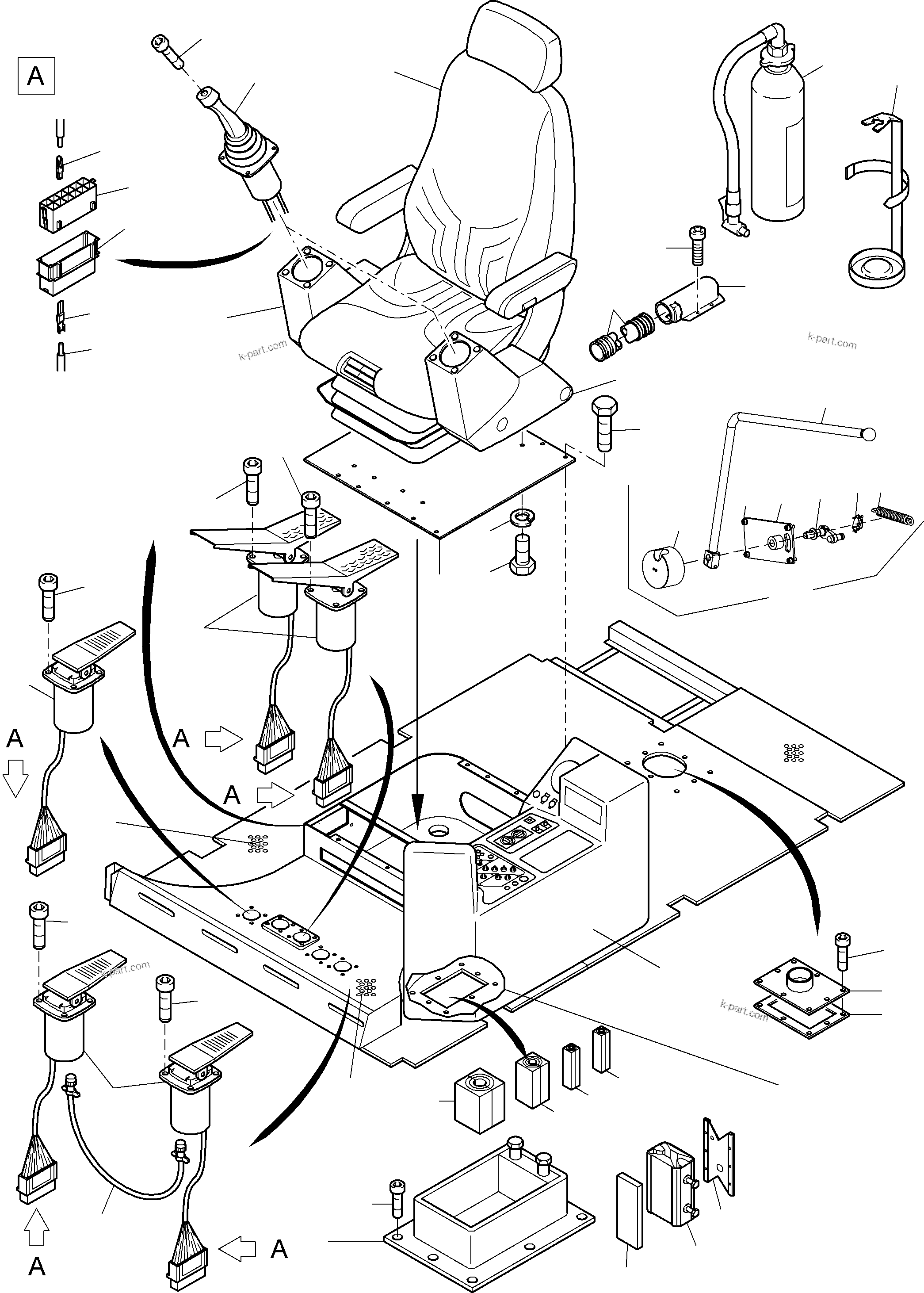 Komatsu parts book diagram for PC8000-6E S/N 12061: OPERATOR'S STAND