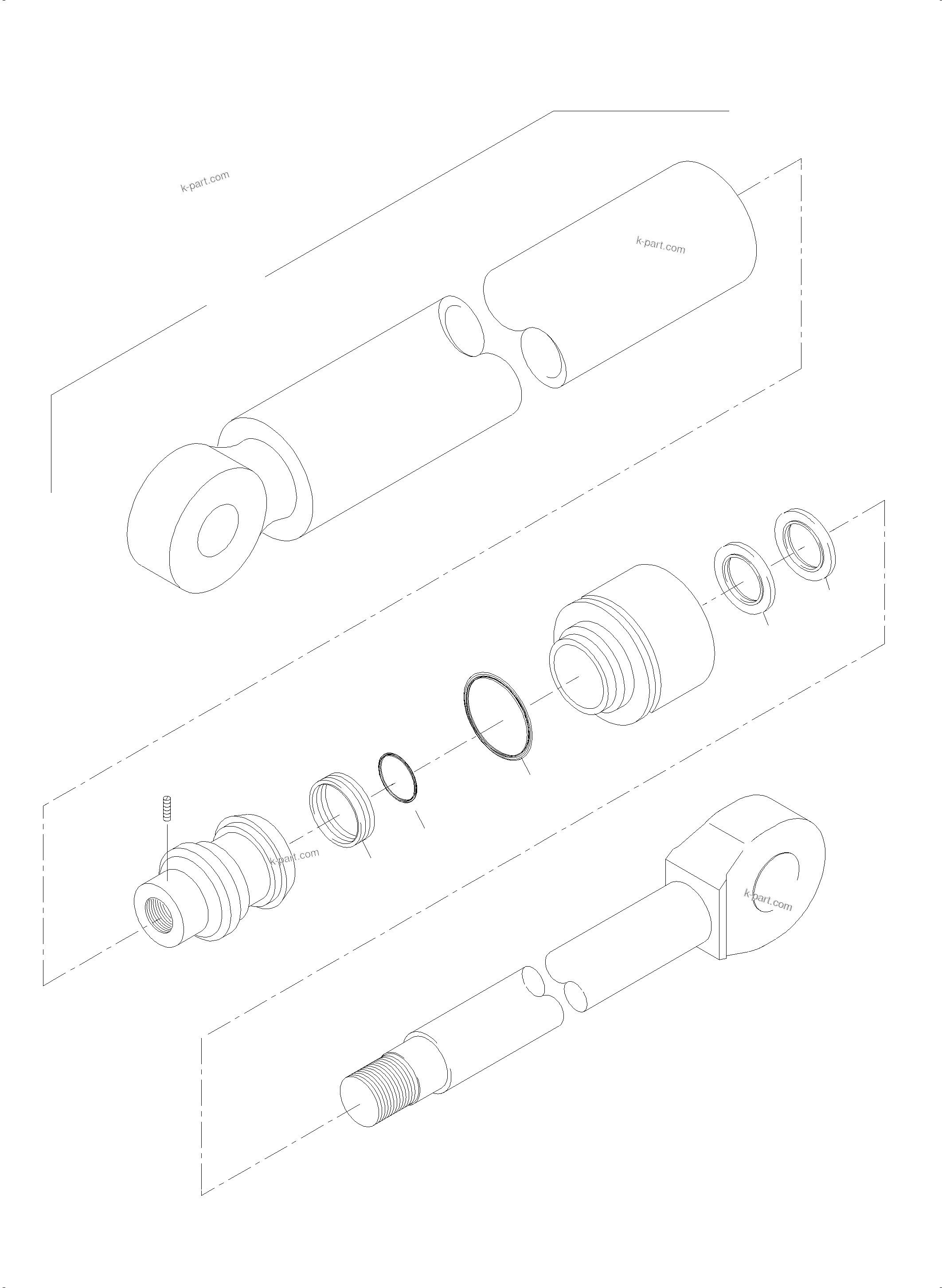 Komatsu parts book diagram for PC8000-6 S/N 12082: HYDRAULIC CYLINDER