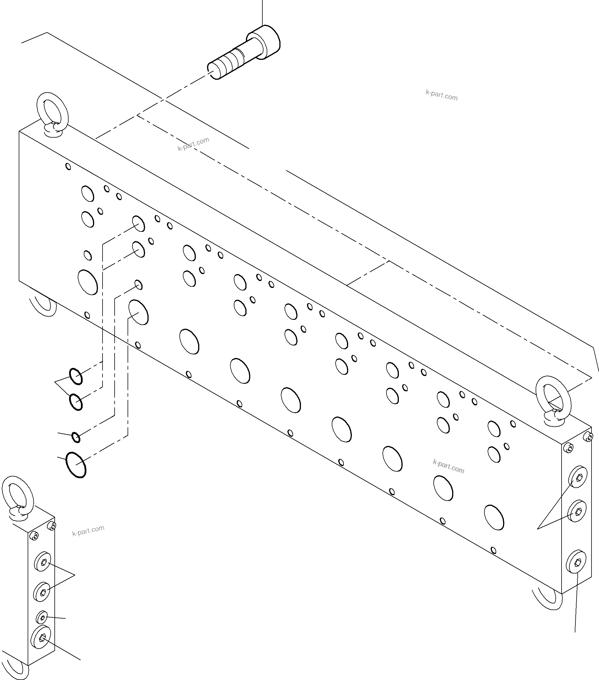 Komatsu parts book diagram for PC8000-6 S/N 12082: BASE PLATE