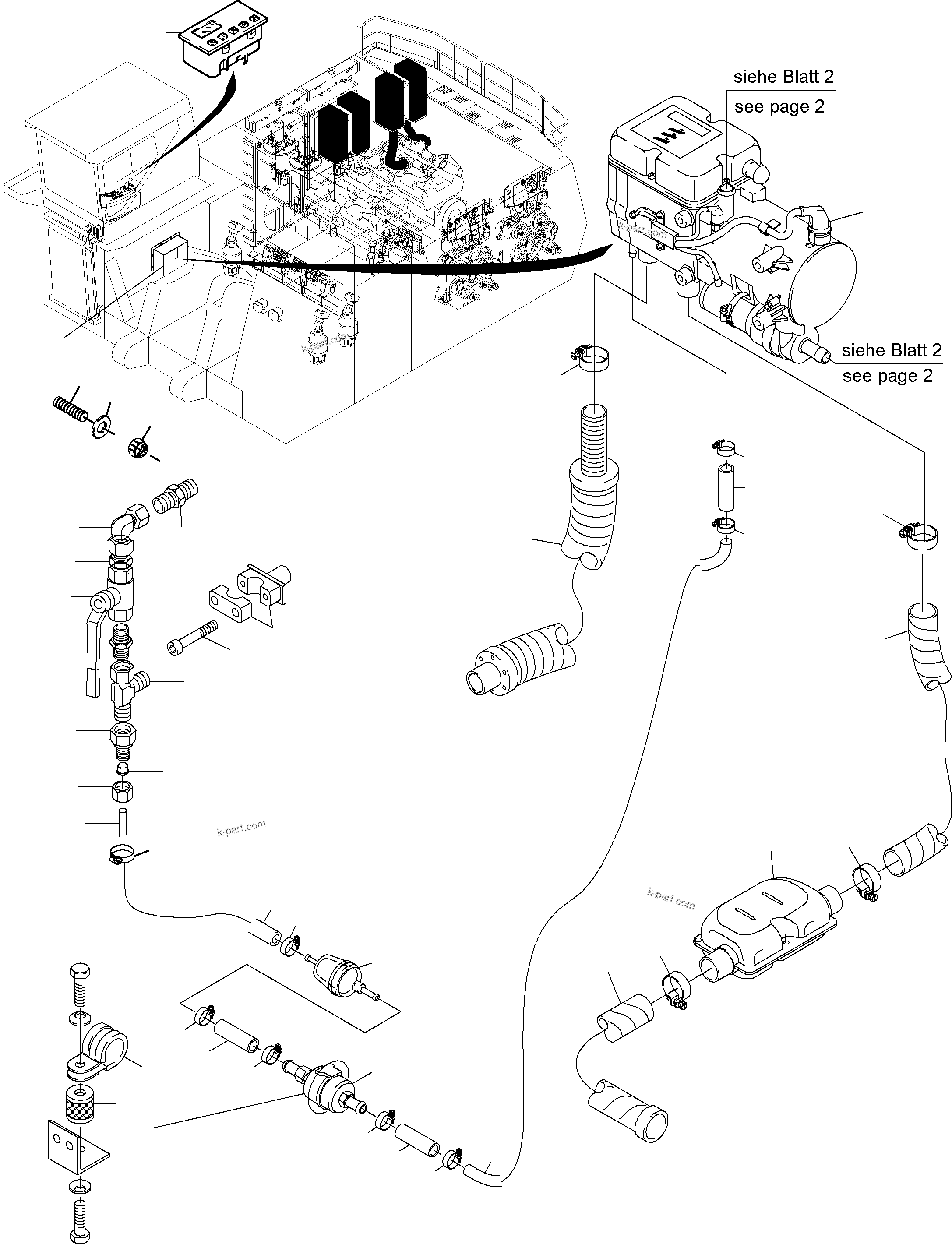 Komatsu parts book diagram for PC8000-6 S/N 12082: ADDITIONAL HEATING SYSTEM