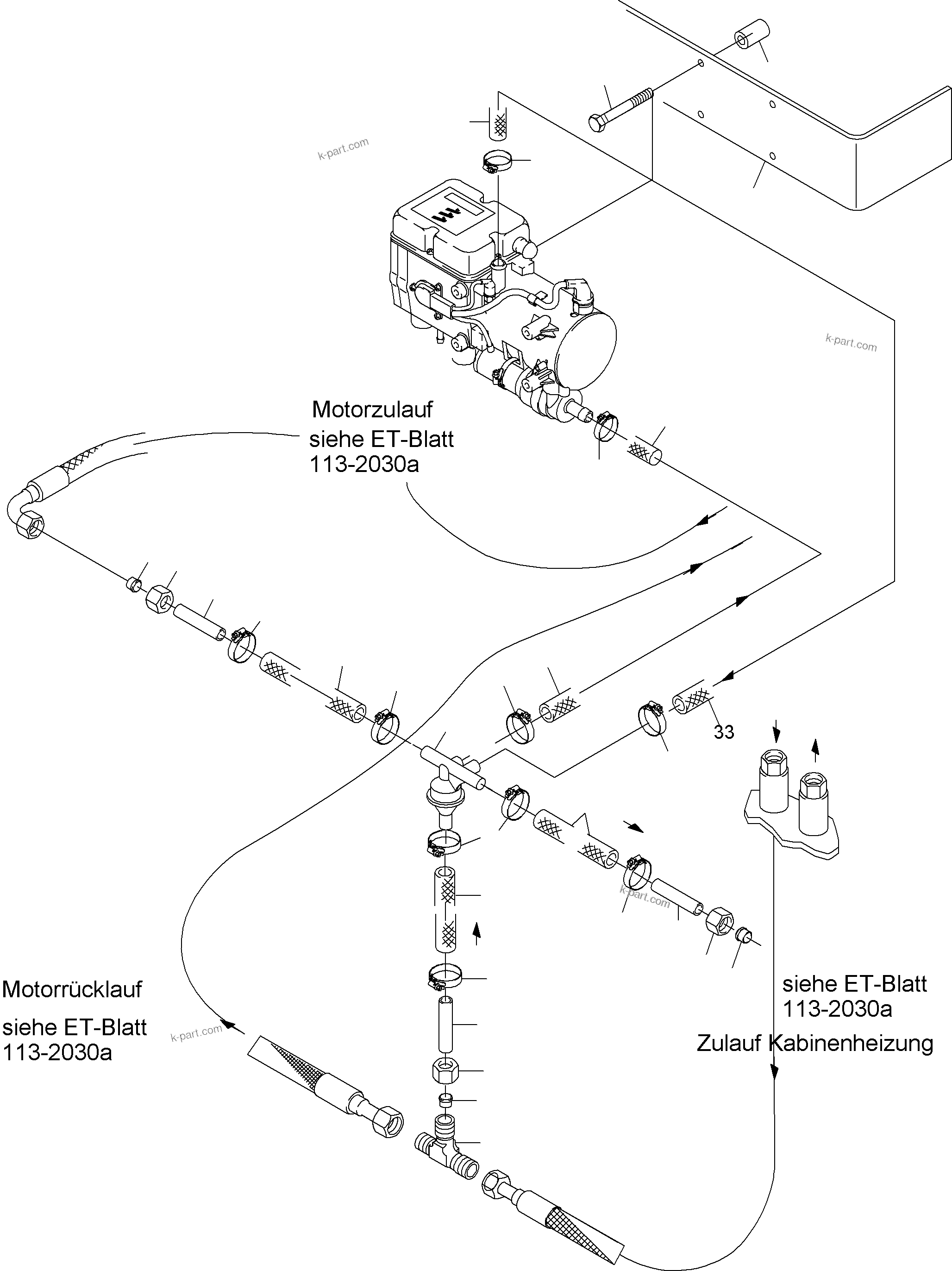 Komatsu parts book diagram for PC8000-6 S/N 12082: ADDITIONAL HEATING SYSTEM