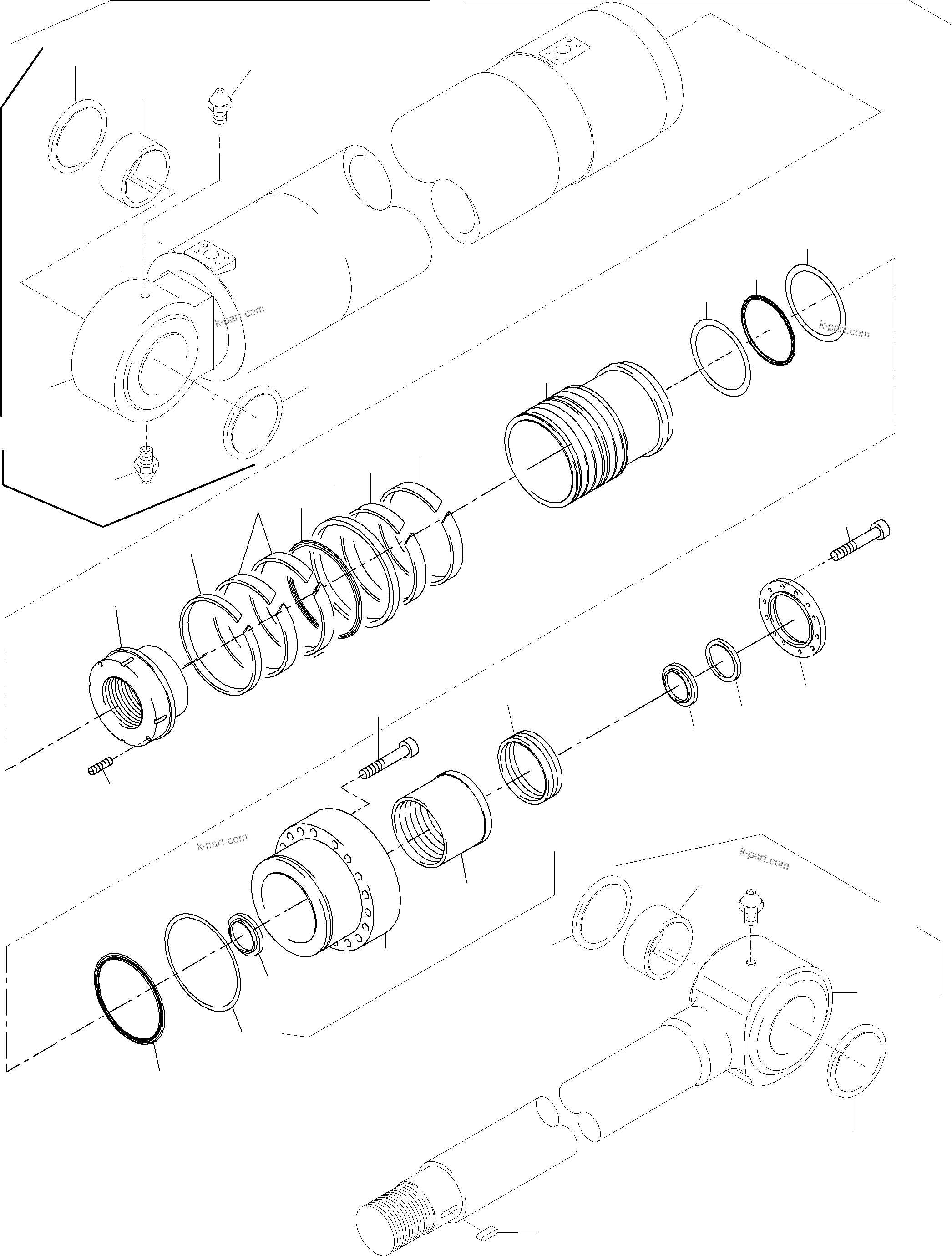 Komatsu parts book diagram for PC8000-6 S/N 12082: HYDRAULIC CYLINDER