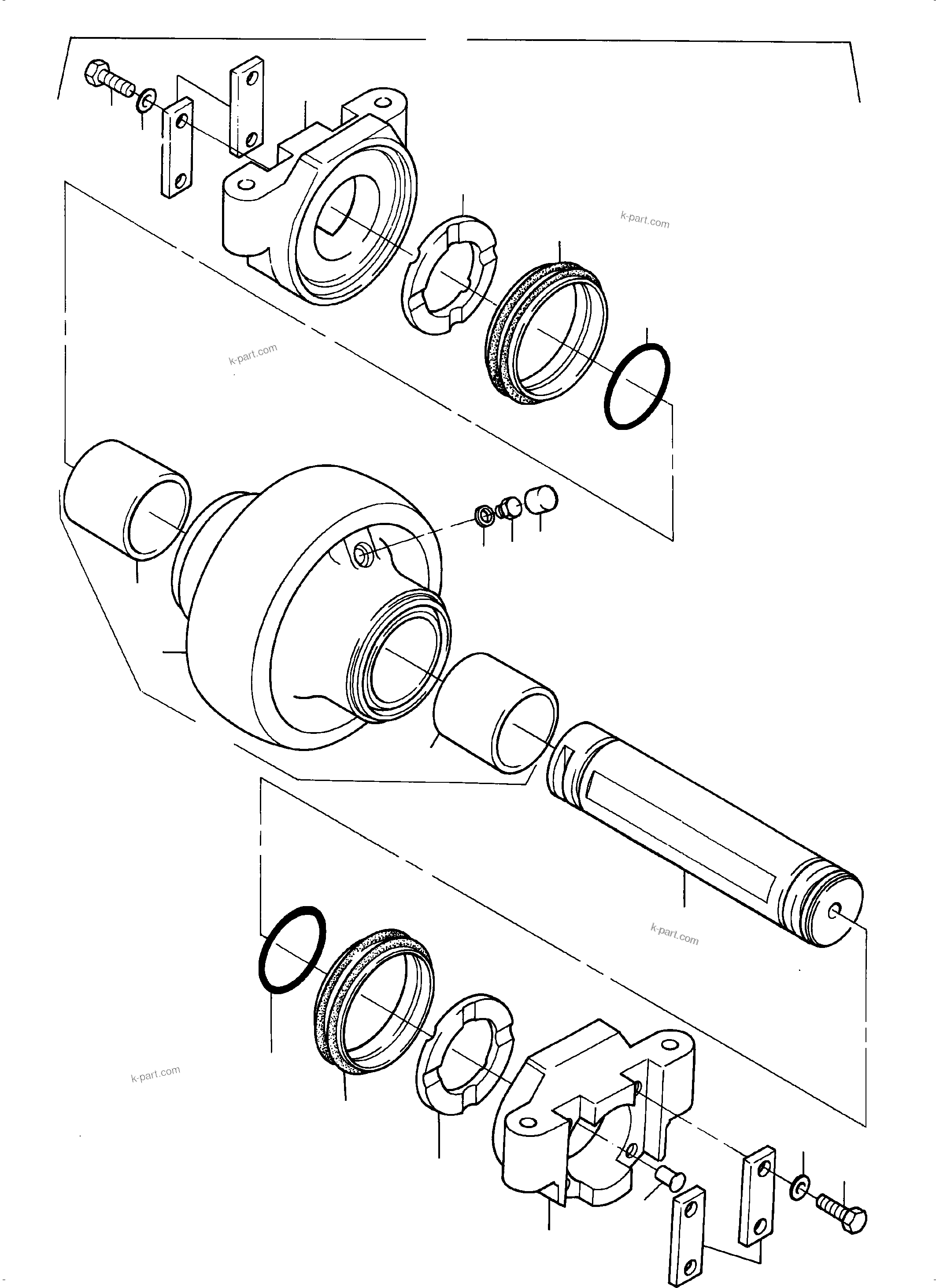 Komatsu parts book diagram for PC8000-6 S/N 12082: BOTTOM ROLLER