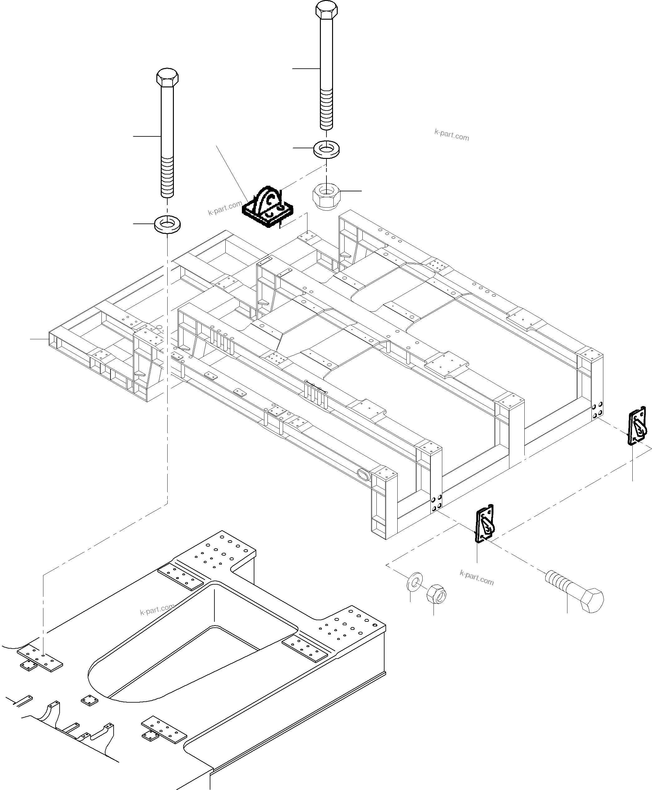 Komatsu parts book diagram for PC8000-6 S/N 12082: POWER FRAME ARR.