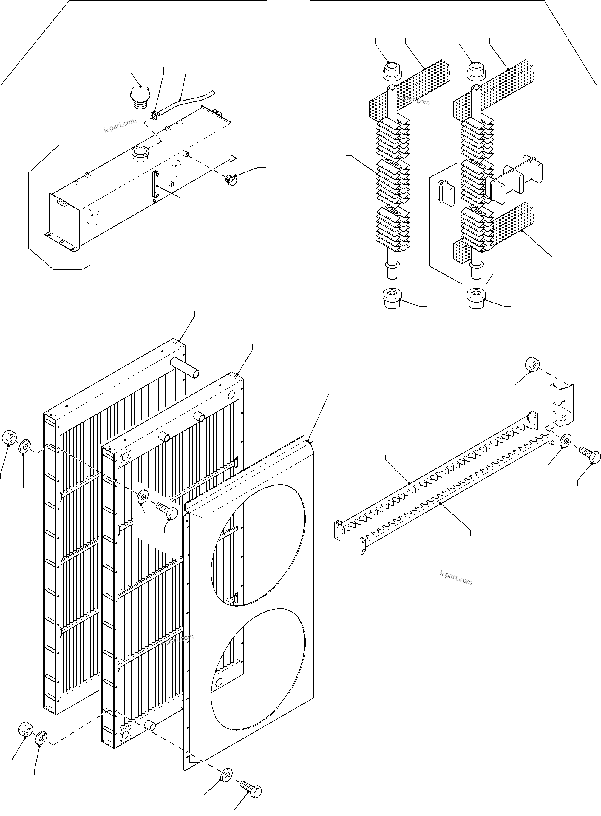 Komatsu parts book diagram for PC8000-6 S/N 12082: RADIATOR