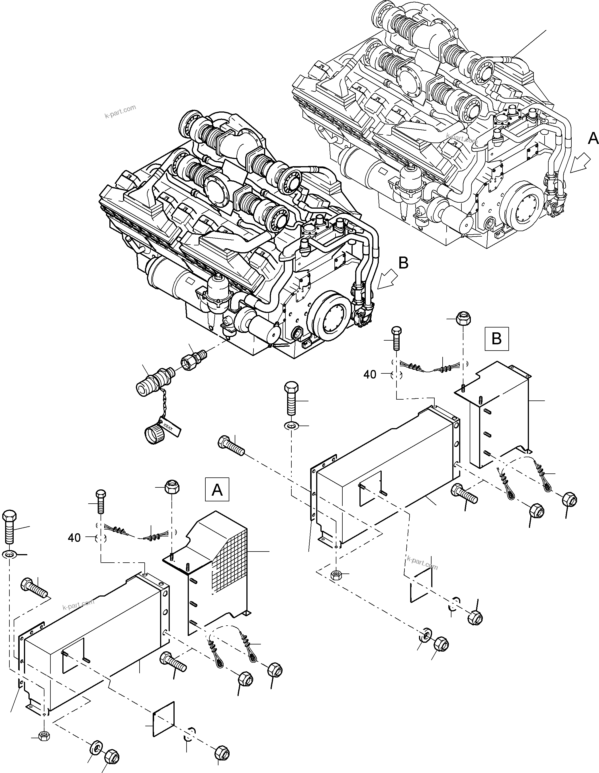 Komatsu parts book diagram for PC8000-6 S/N 12082: DRIVE ARRANGEMENT