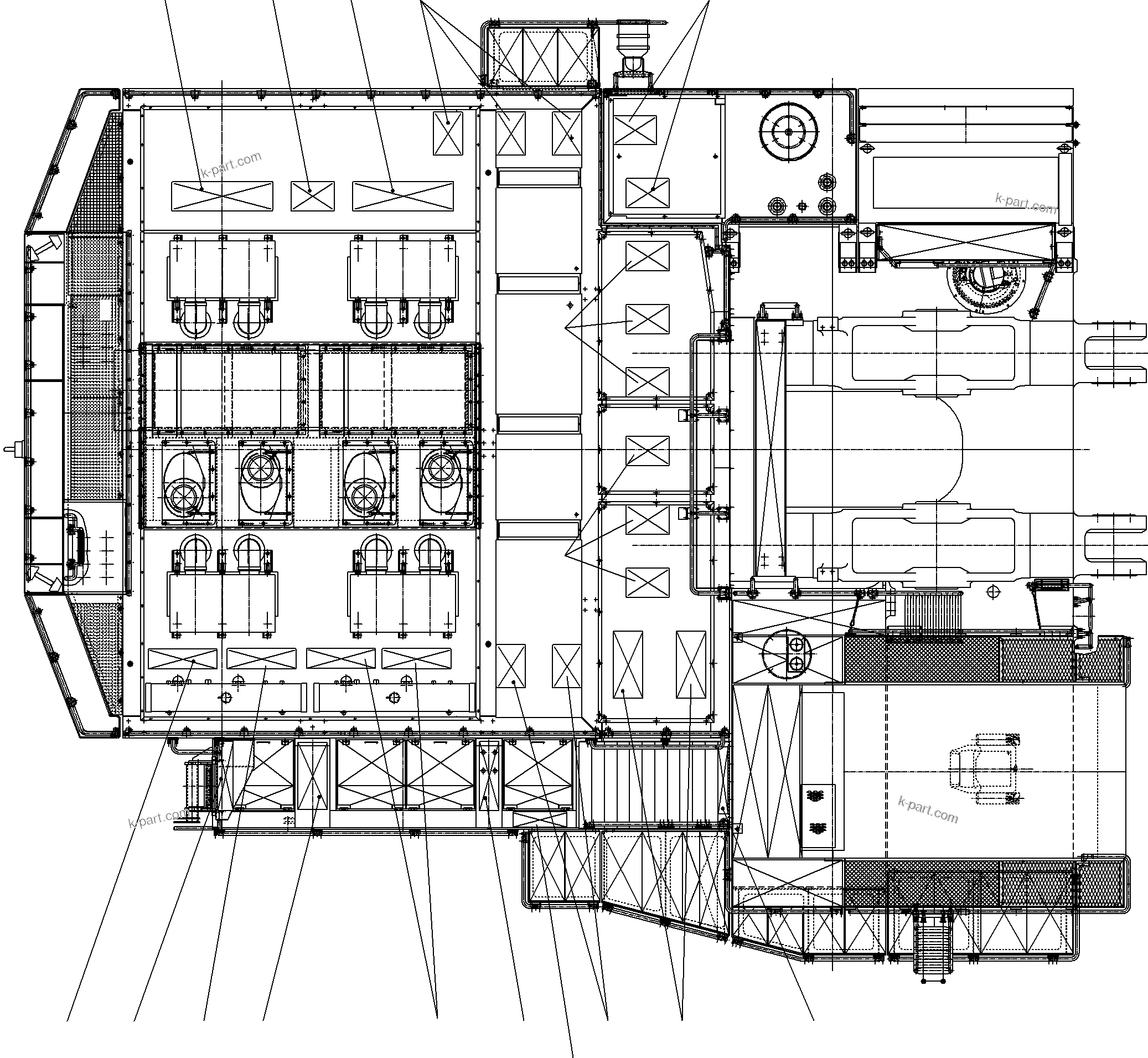 Komatsu parts book diagram for PC8000-6 S/N 12082: STEP PAD MOUNTING