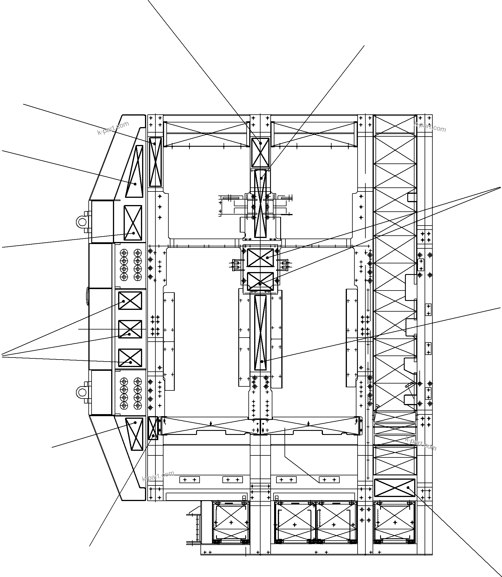 Komatsu parts book diagram for PC8000-6 S/N 12082: STEP PAD MOUNTING