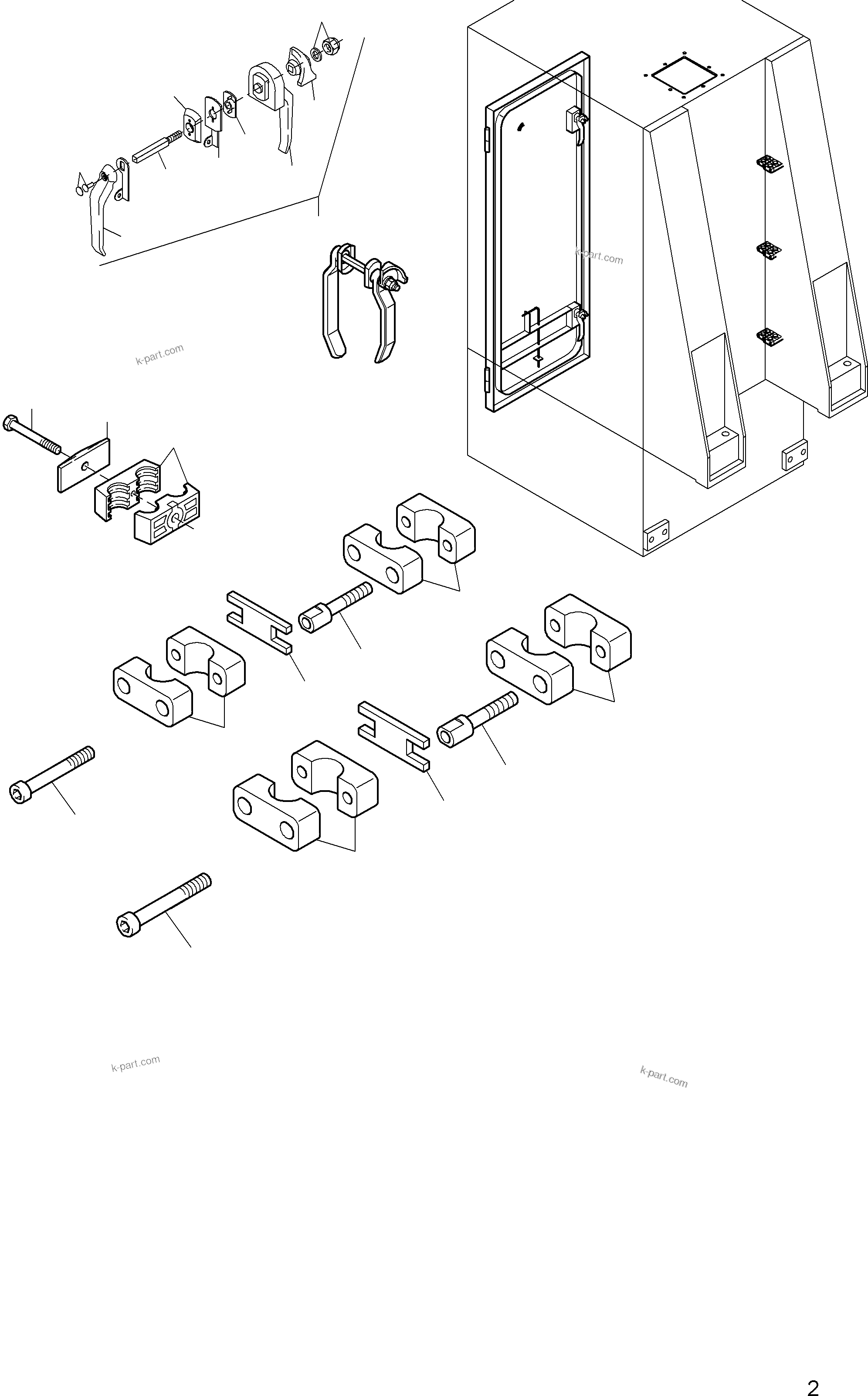 Komatsu parts book diagram for PC8000-6 S/N 12082: CAB SUPPORT