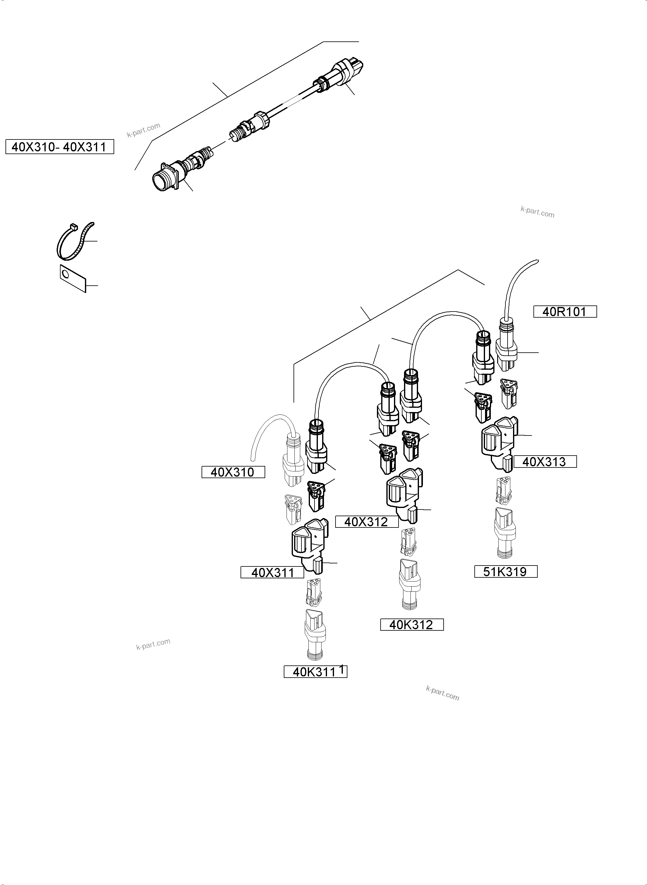 Komatsu parts book diagram for PC8000-6 S/N 12082: SWITCH CABINET ORT 40