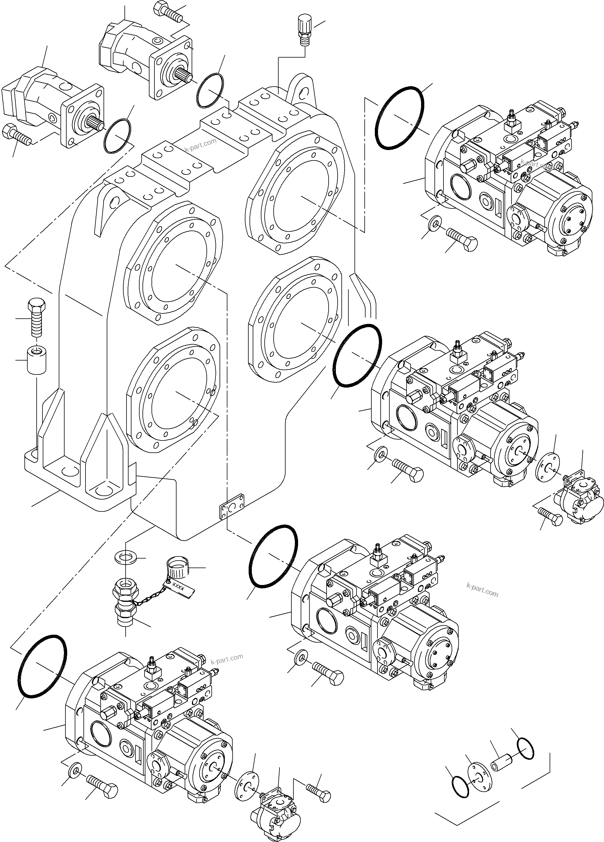 Komatsu parts book diagram for PC8000-6 S/N 12082: PUMP ARR.