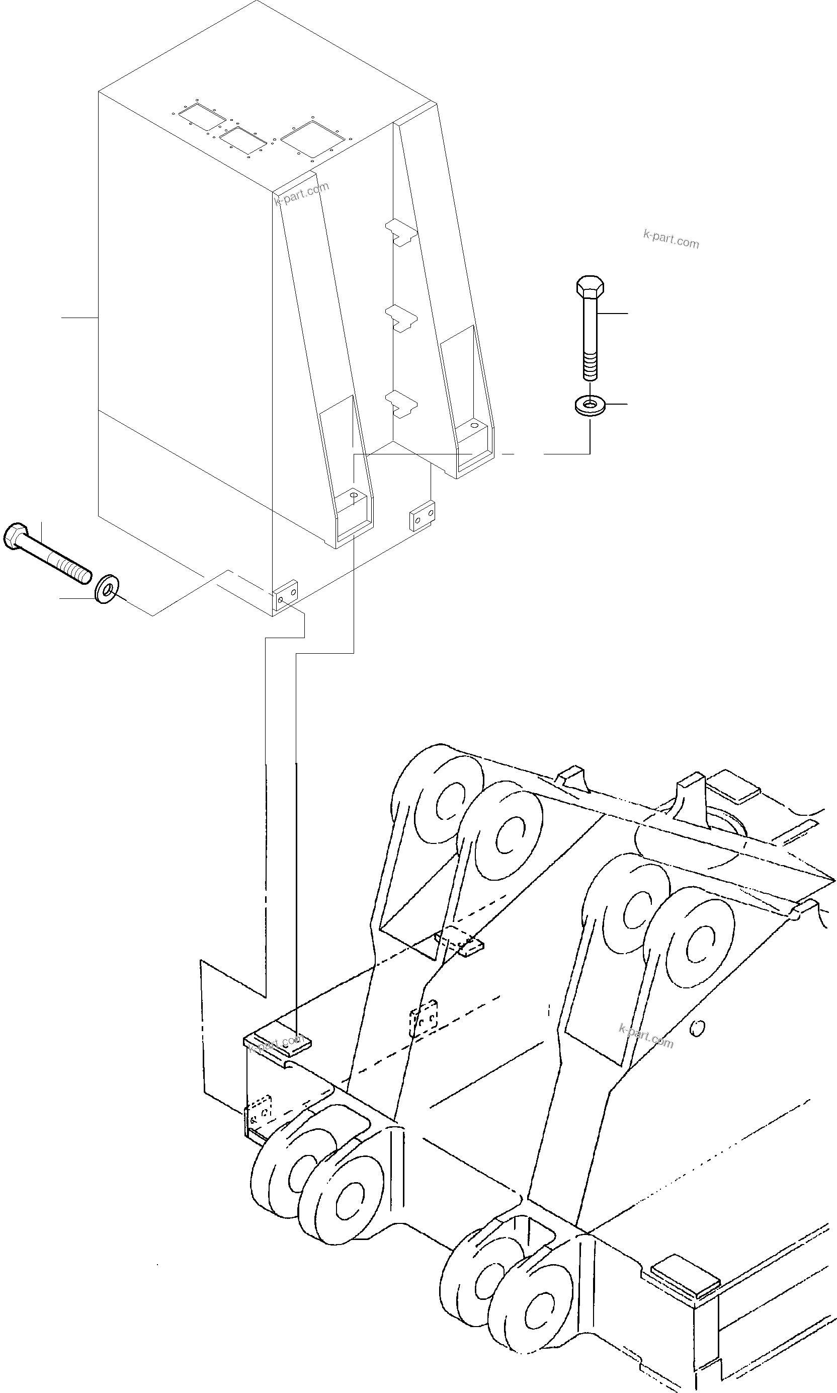 Komatsu parts book diagram for PC8000-6 S/N 12082: CAB SUPPORT MOUNTING