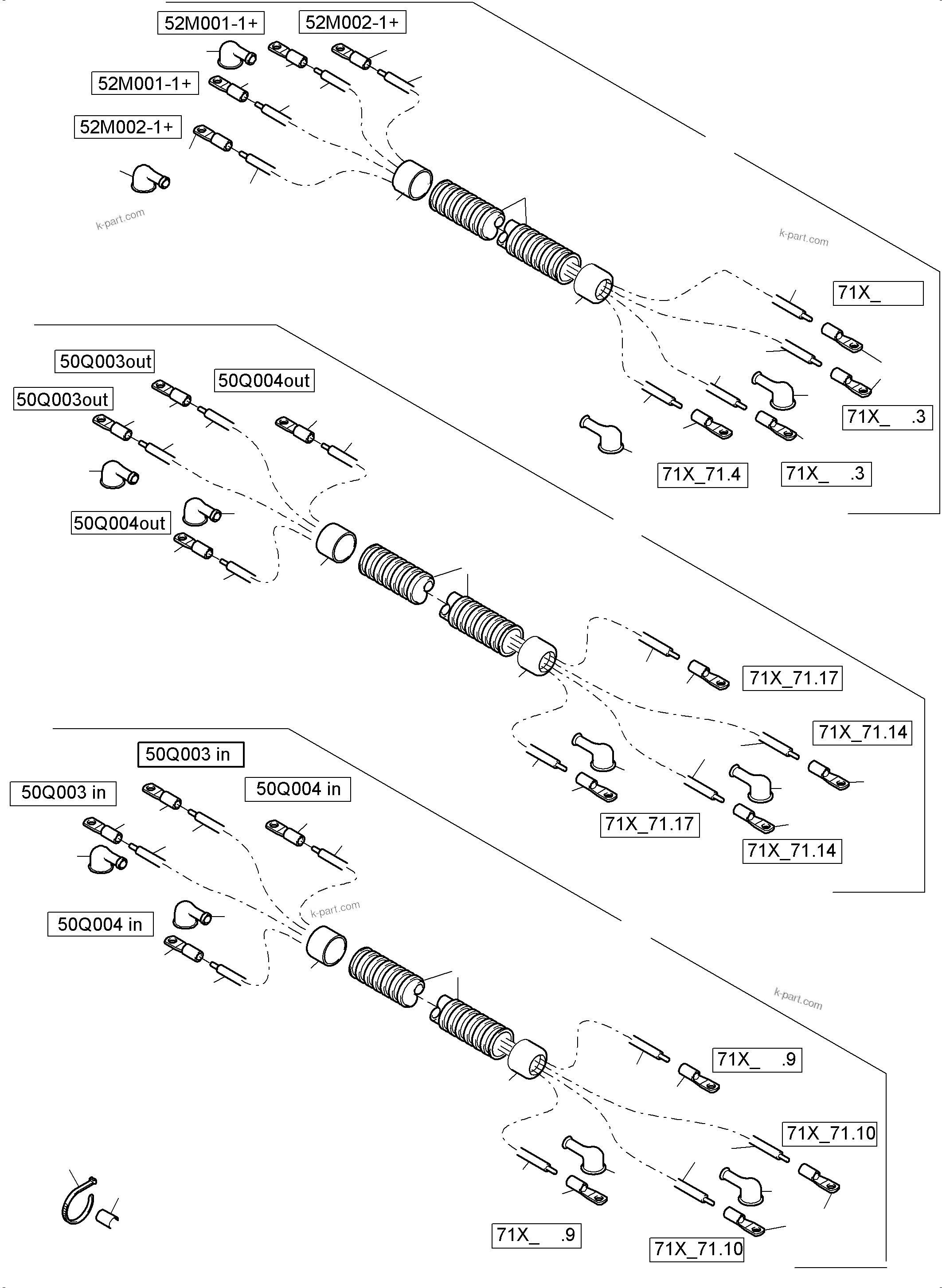 Komatsu parts book diagram for PC8000-6 S/N 12082: BATTERIES WITH CABLES