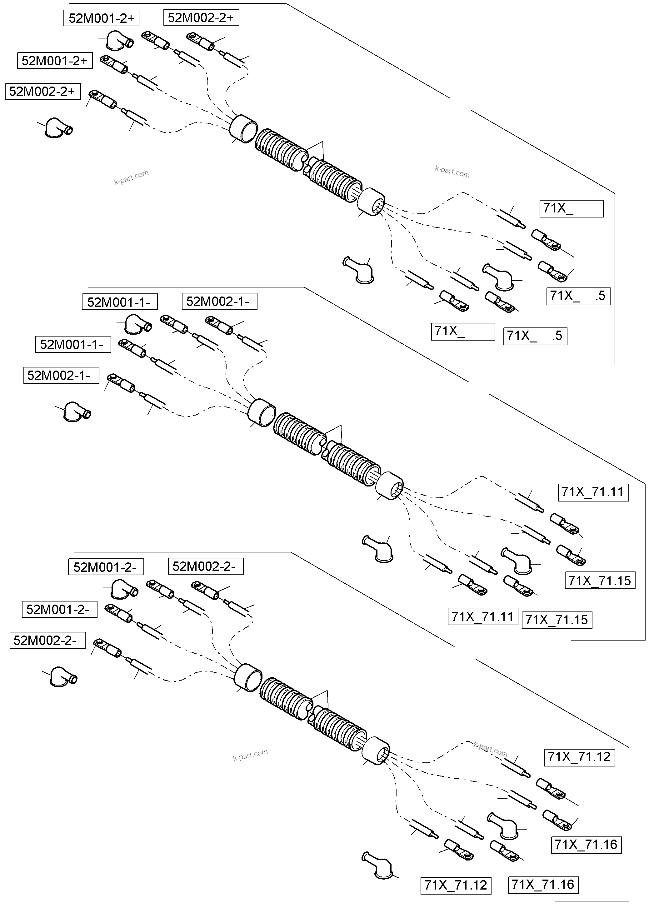Komatsu parts book diagram for PC8000-6 S/N 12082: BATTERIES WITH CABLES