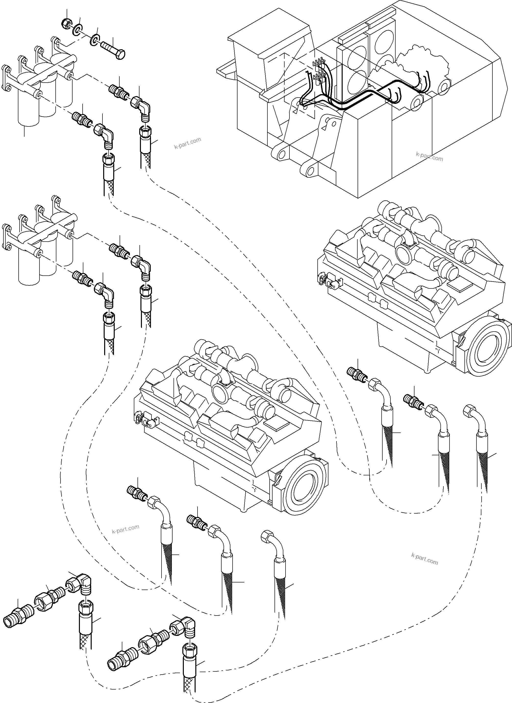 Komatsu parts book diagram for PC8000-6 S/N 12082: FUEL LINES
