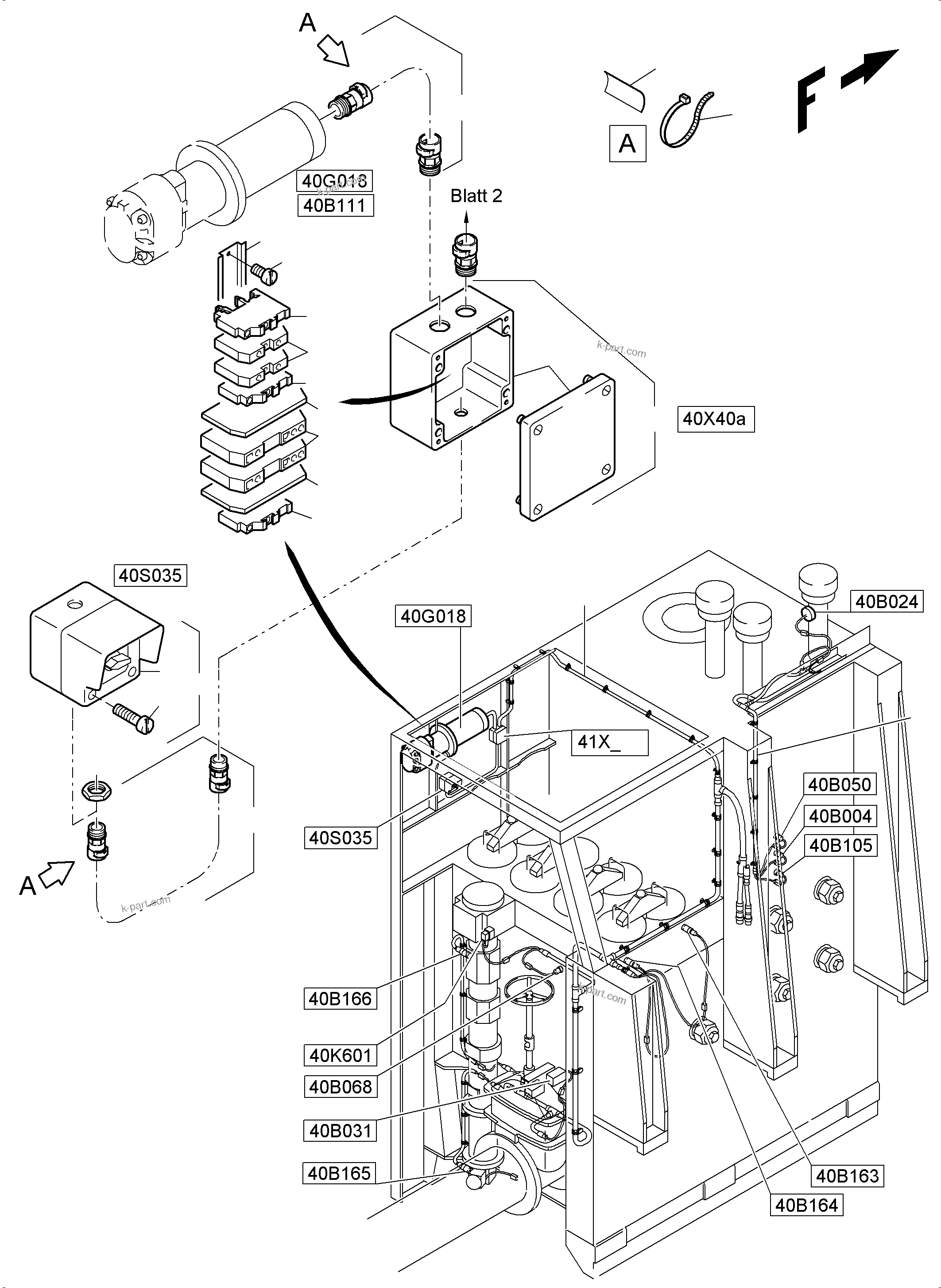 Komatsu parts book diagram for PC8000-6 S/N 12082: ELECTRIC - OIL TANK