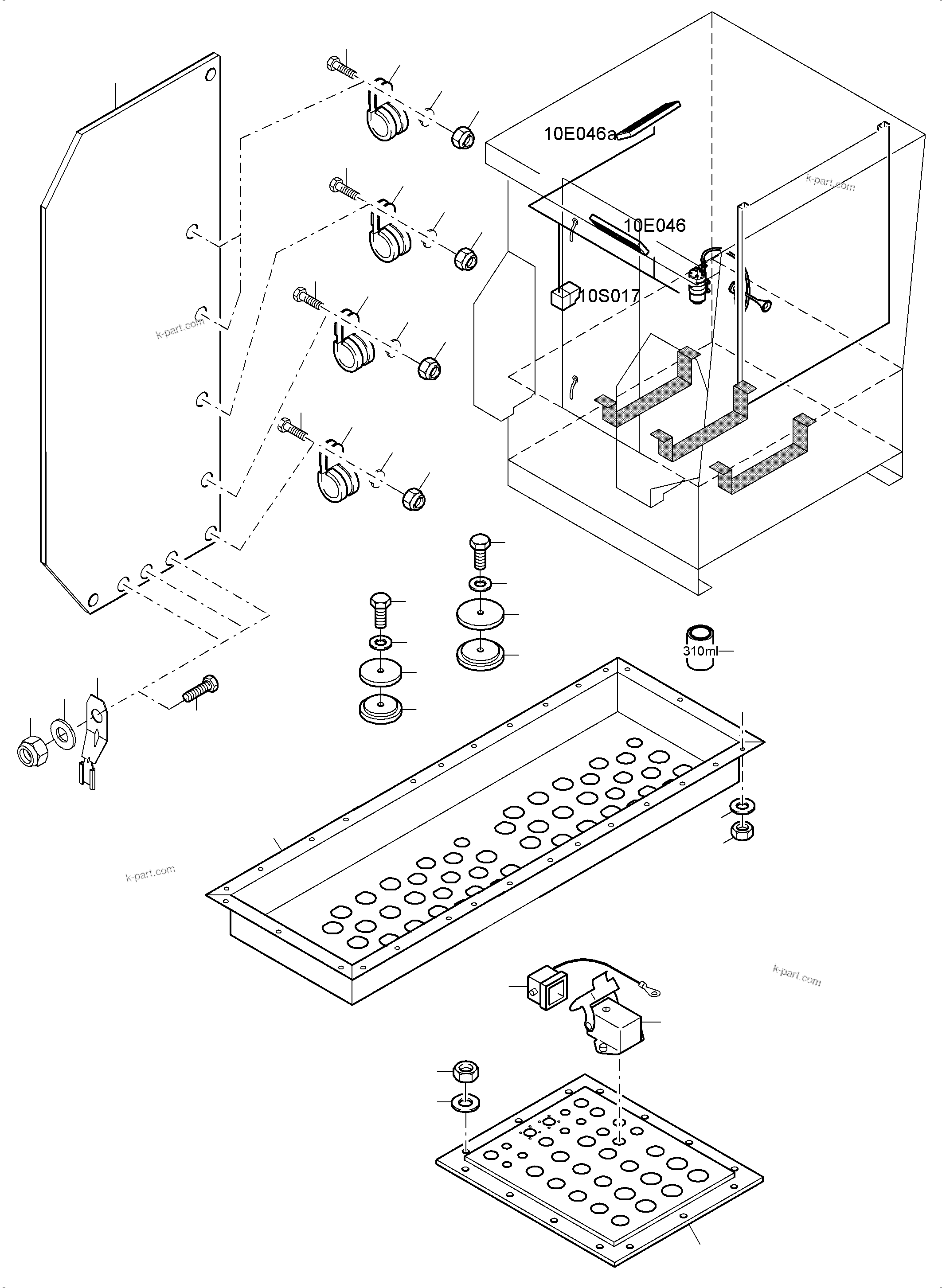 Komatsu parts book diagram for PC8000-6 S/N 12082: ELECTRIC - CAB SUPPORT