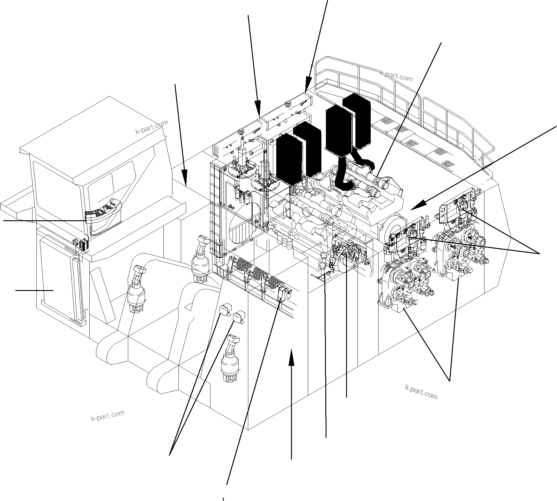 Komatsu parts book diagram for PC8000-6 S/N 12082: ELECTRIC EQUIPMENT
