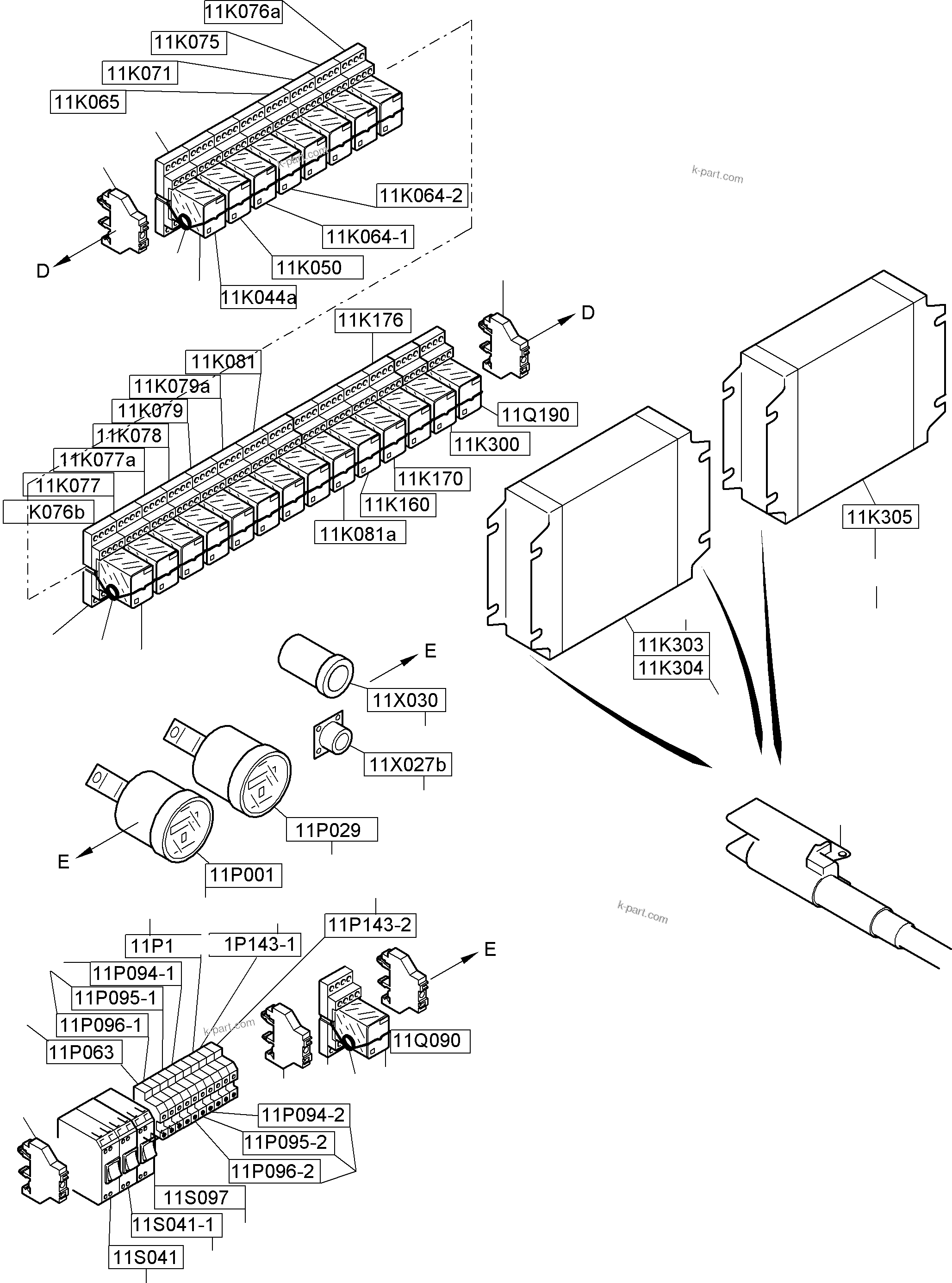 Komatsu parts book diagram for PC8000-6 S/N 12082: SWITCH FRAMING X2 ORT 11