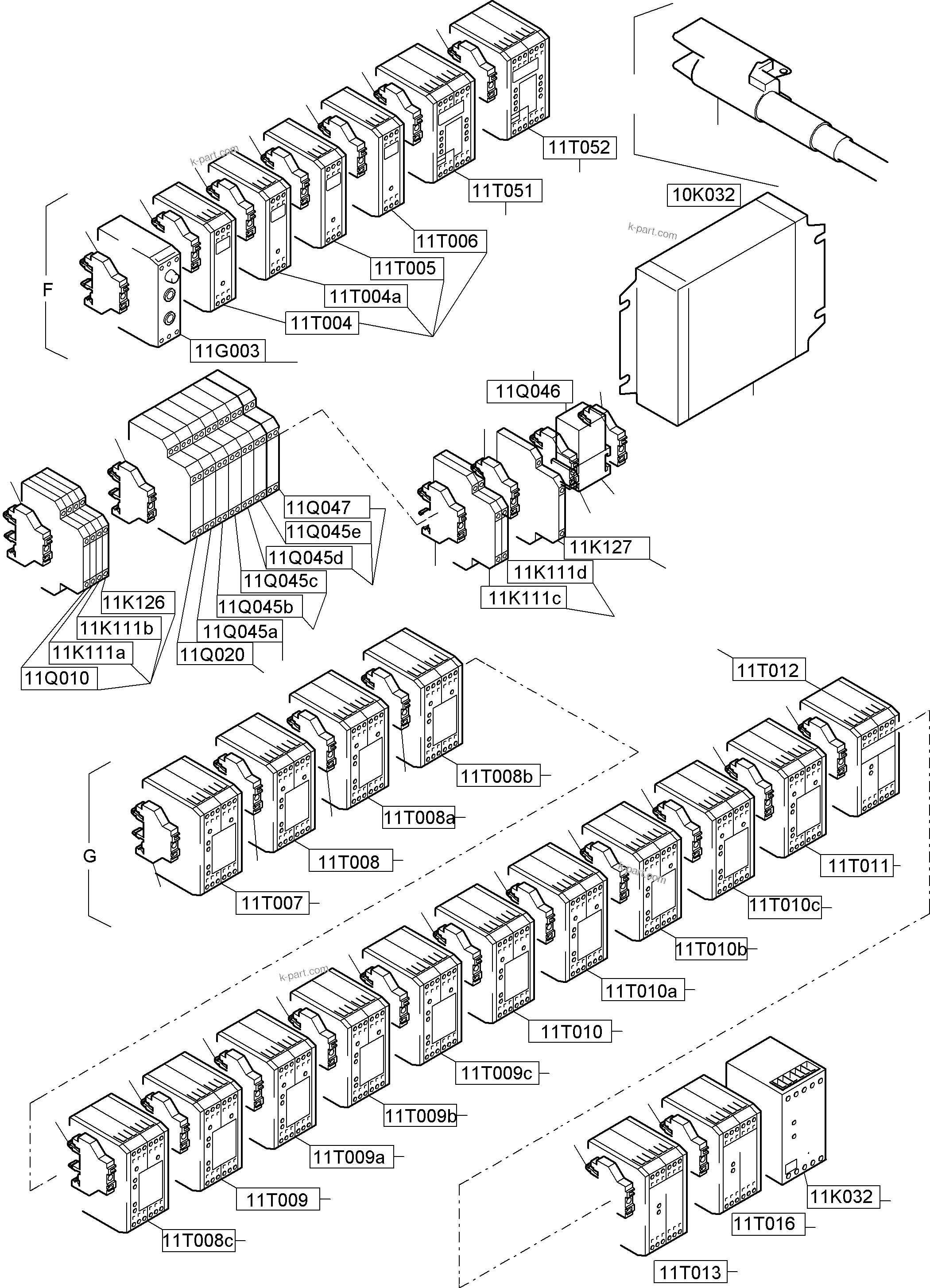 Komatsu parts book diagram for PC8000-6 S/N 12082: SWITCH FRAMING X2 ORT 11