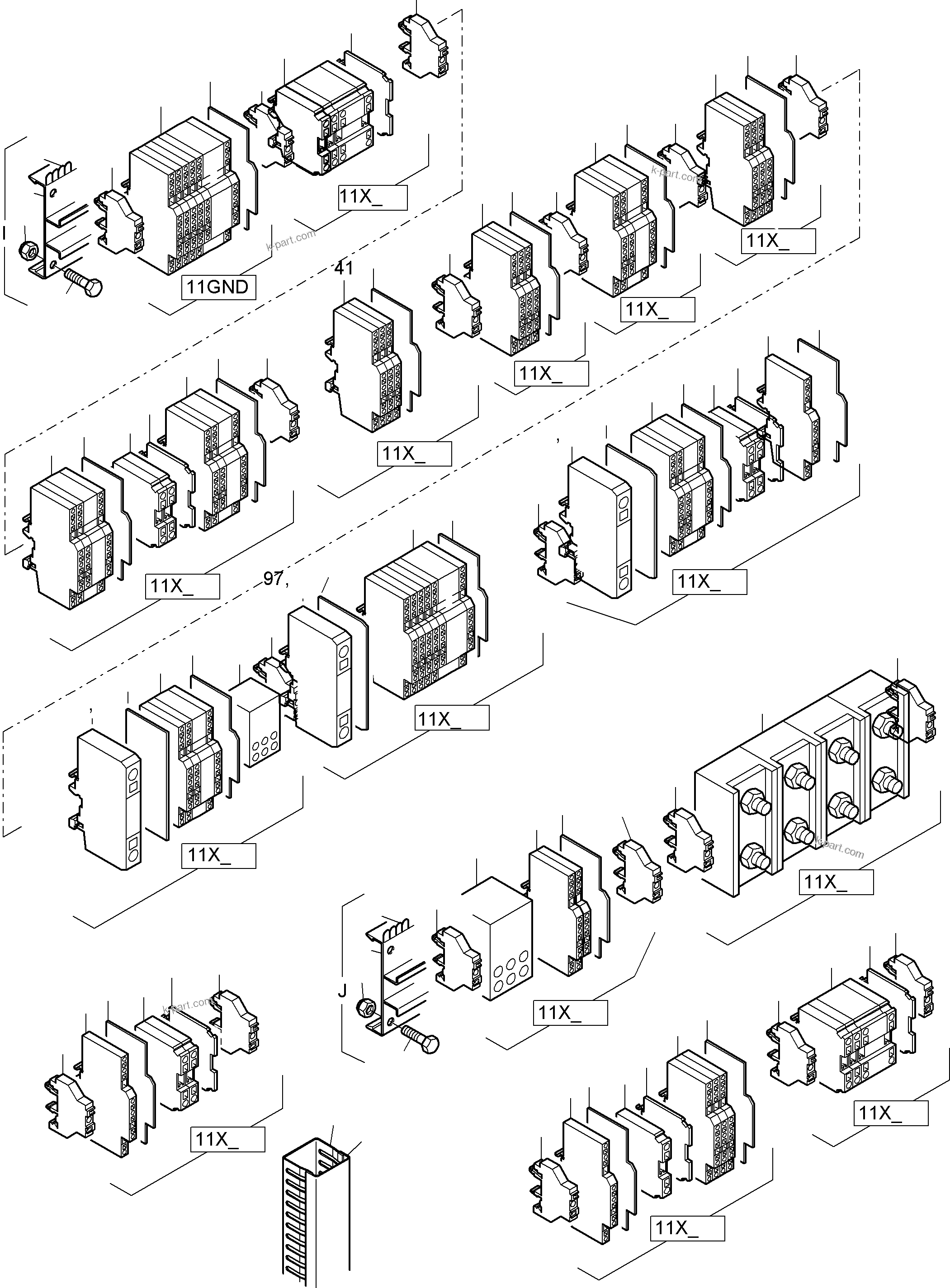 Komatsu parts book diagram for PC8000-6 S/N 12082: SWITCH FRAMING X2 ORT 11