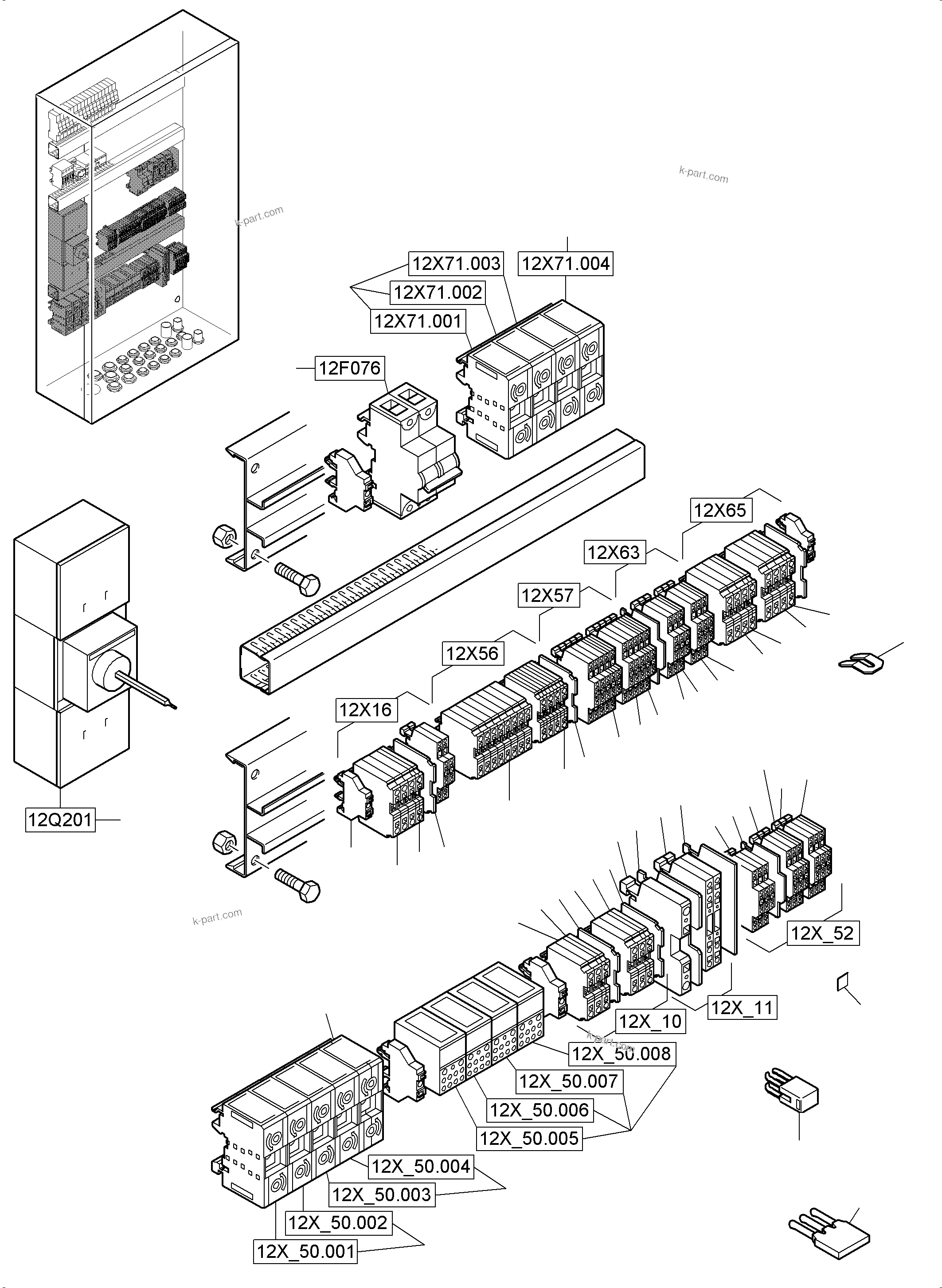 Komatsu parts book diagram for PC8000-6 S/N 12082: SWITCH FRAMING  1X1
