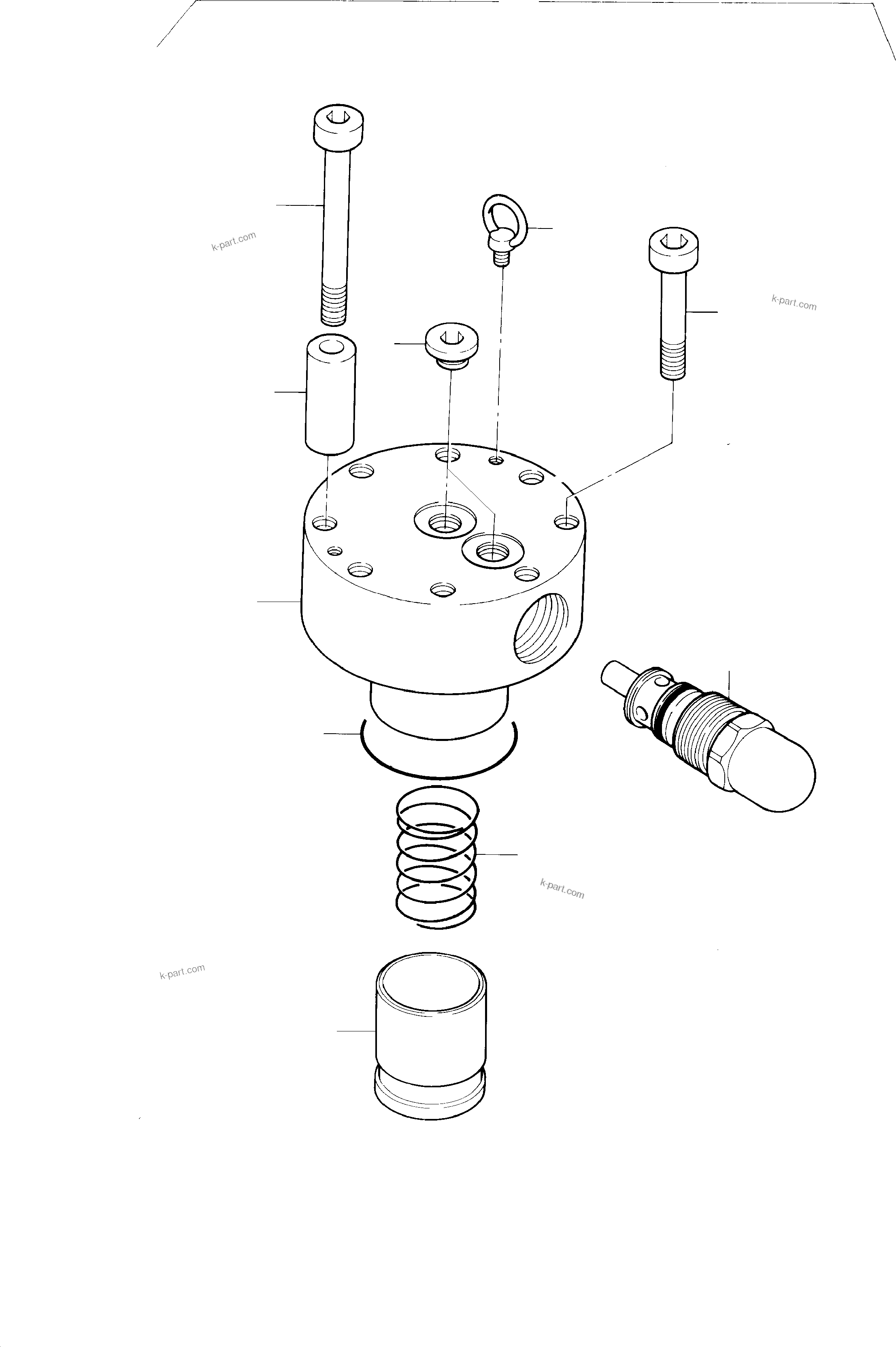 Komatsu parts book diagram for PC8000-6E S/N 12085: PRESSURE RELIEF VALVE