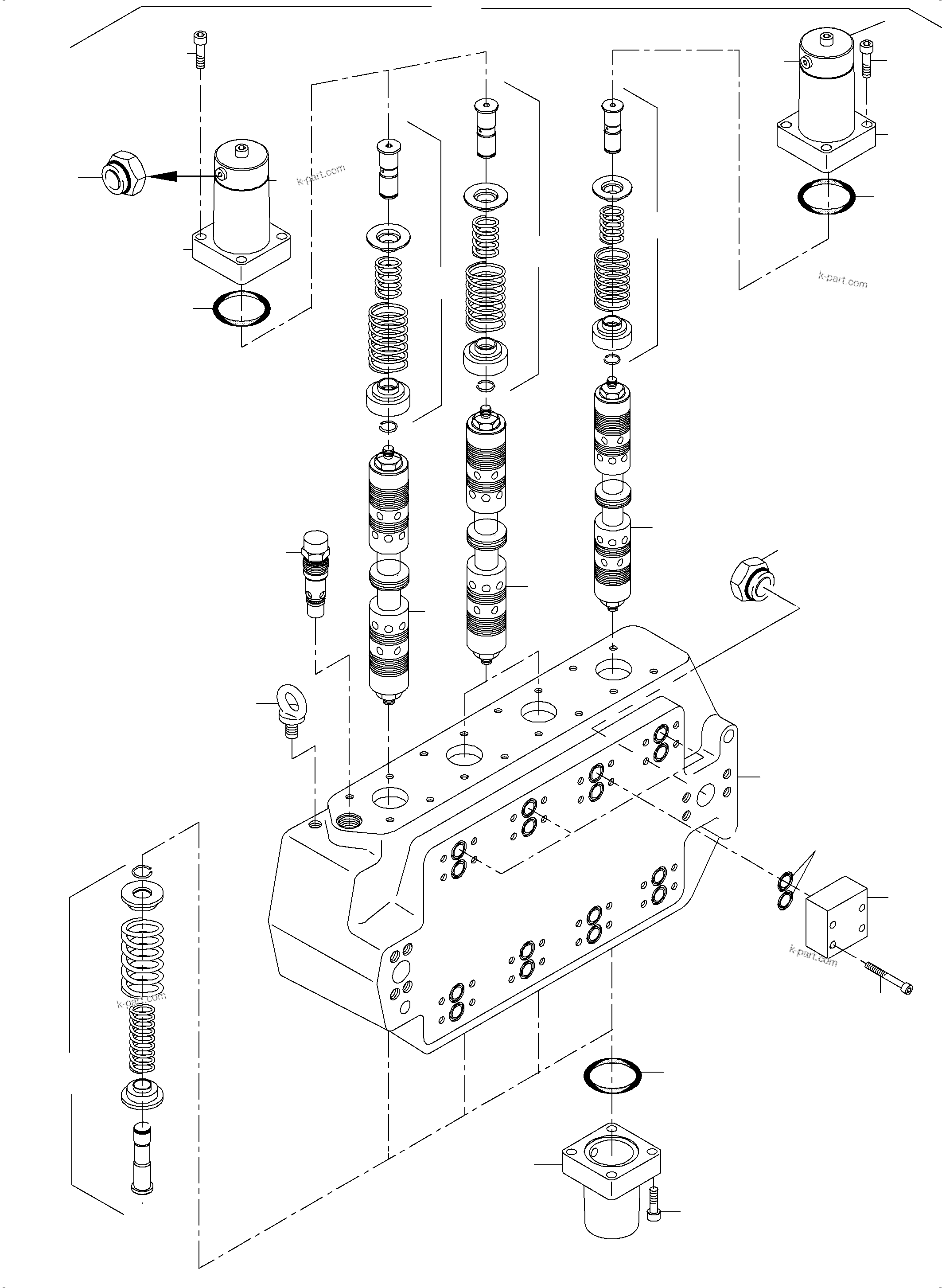 Komatsu parts book diagram for PC8000-6E S/N 12085: CONTROL BLOCK