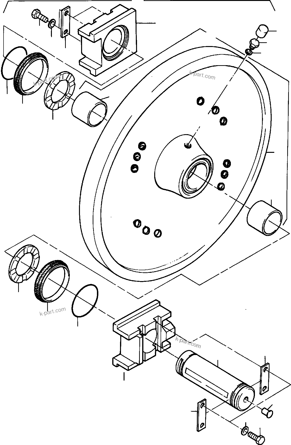 Komatsu parts book diagram for PC8000-6E S/N 12085: IDLER ASSY.