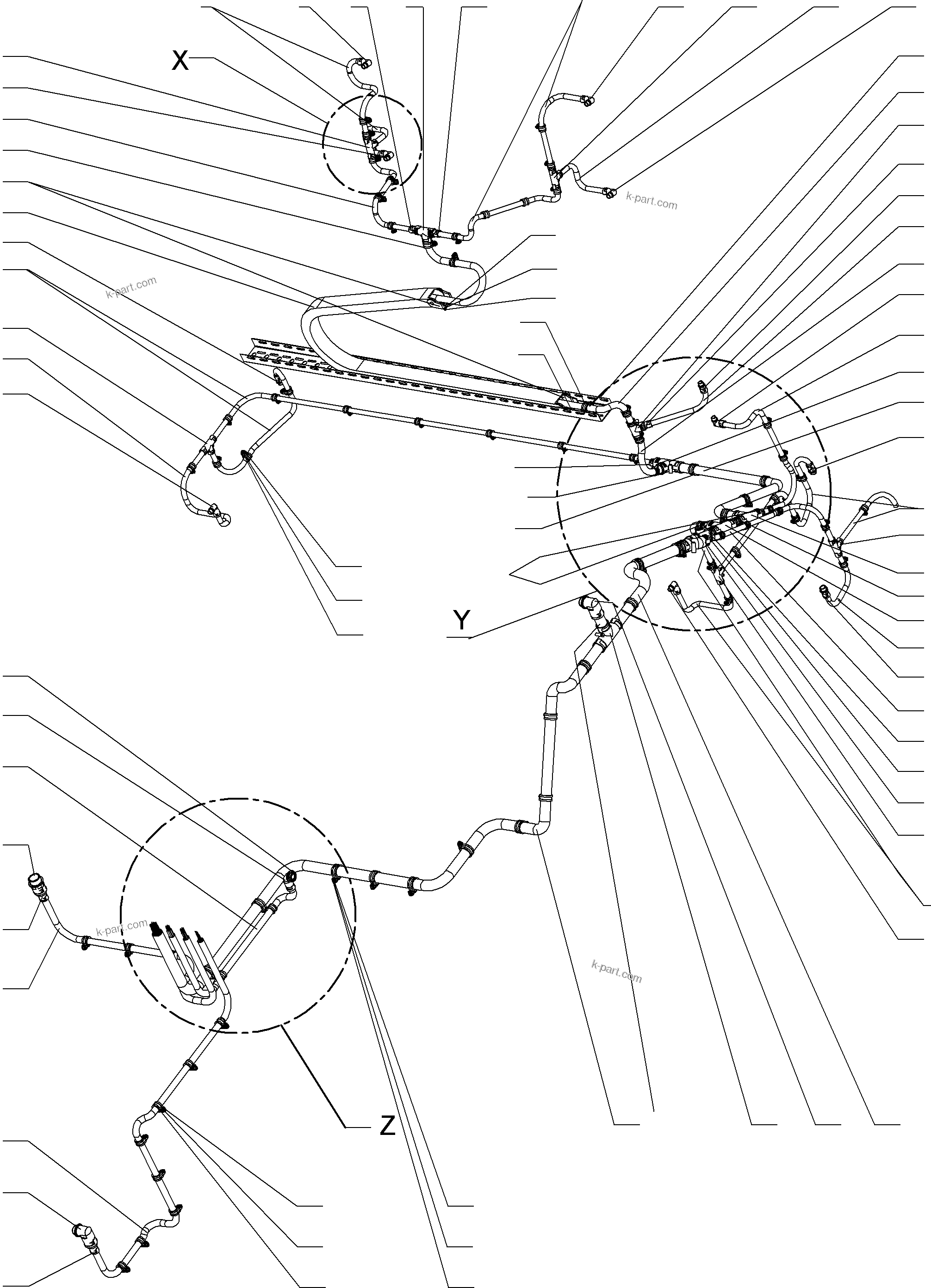 Komatsu parts book diagram for PC8000-6E S/N 12085: CABLES- CABLE DUCT
