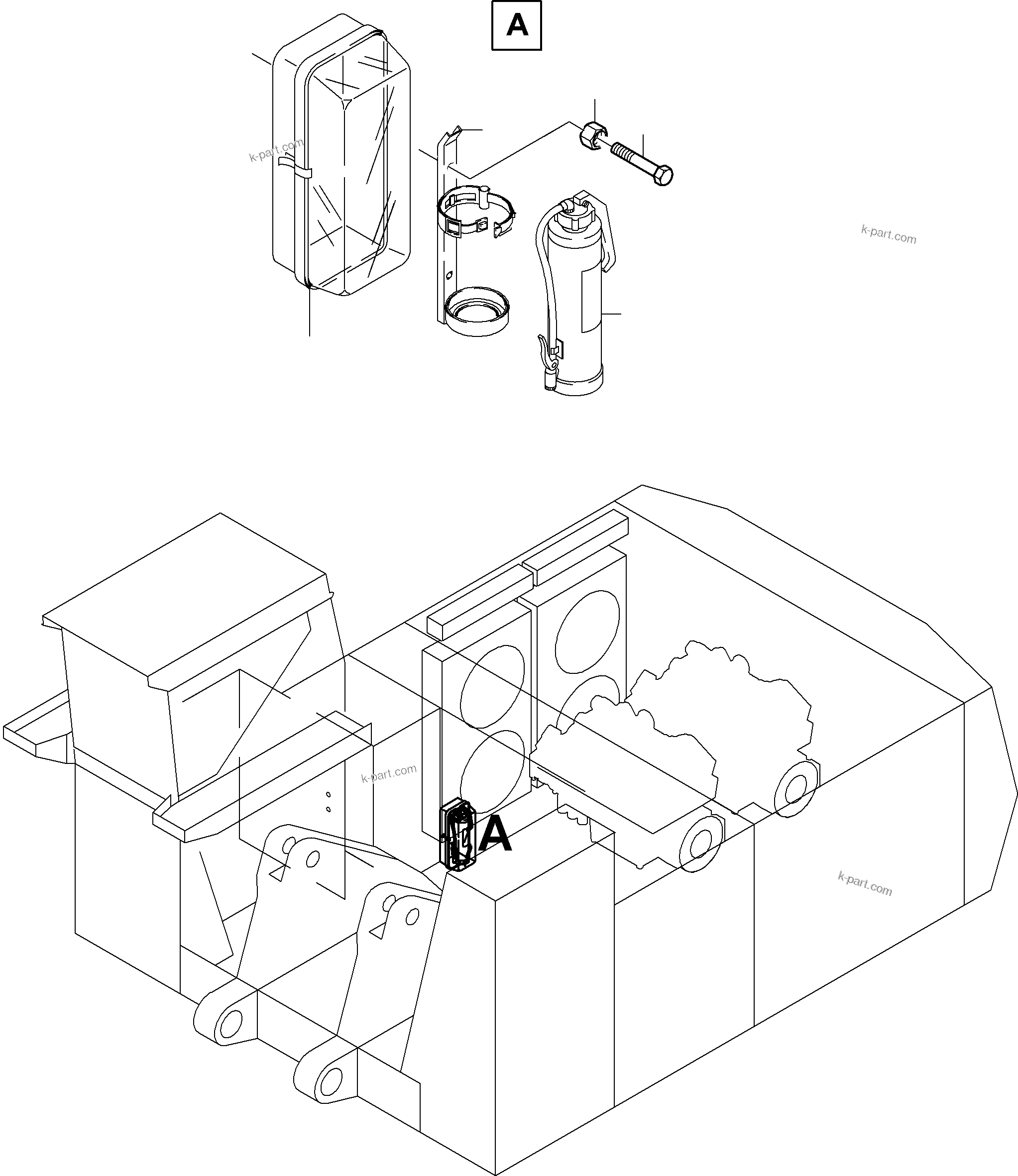 Komatsu parts book diagram for PC8000-6E S/N 12085: INSTALLATION FIRE EXTINGISHER
