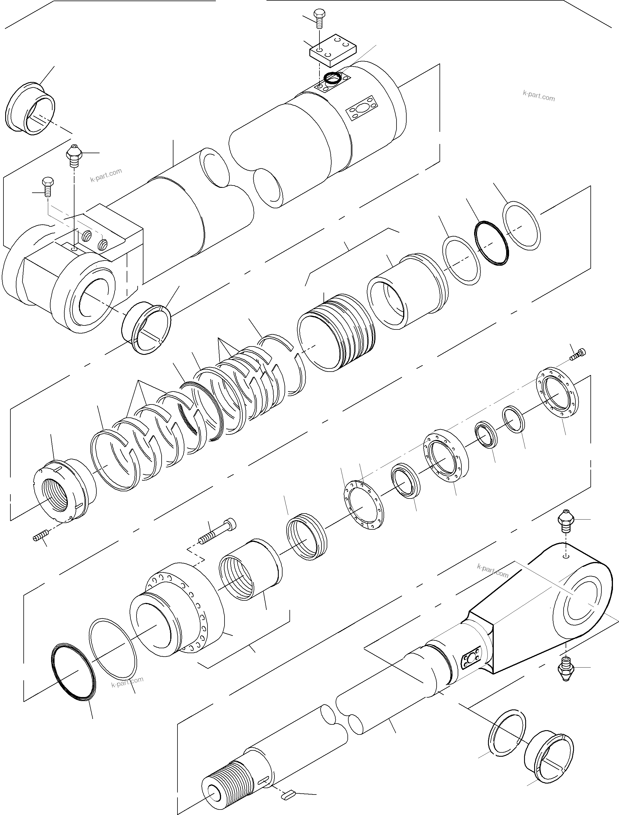 Komatsu parts book diagram for PC8000-6E S/N 12085: HYDR.-CYLINDER