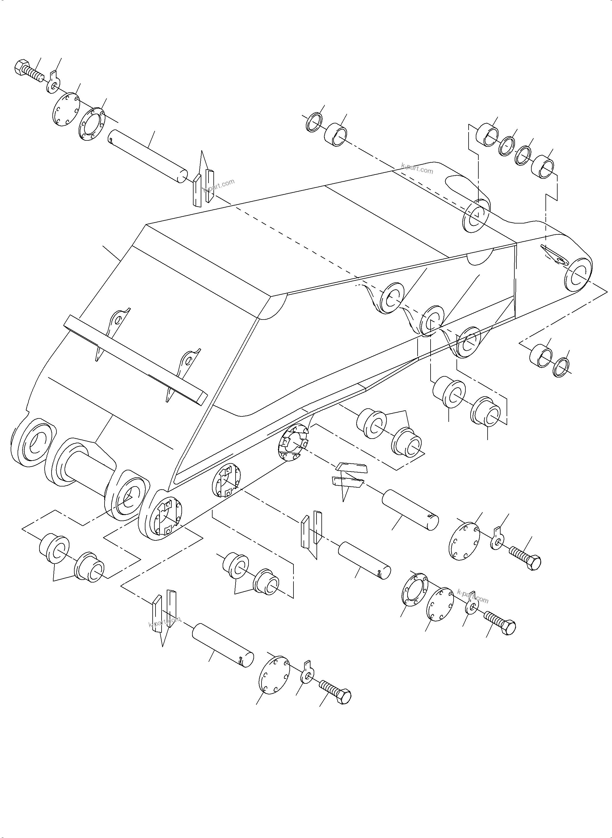 Komatsu parts book diagram for PC8000-6E S/N 12085: BOOM 8.15 M