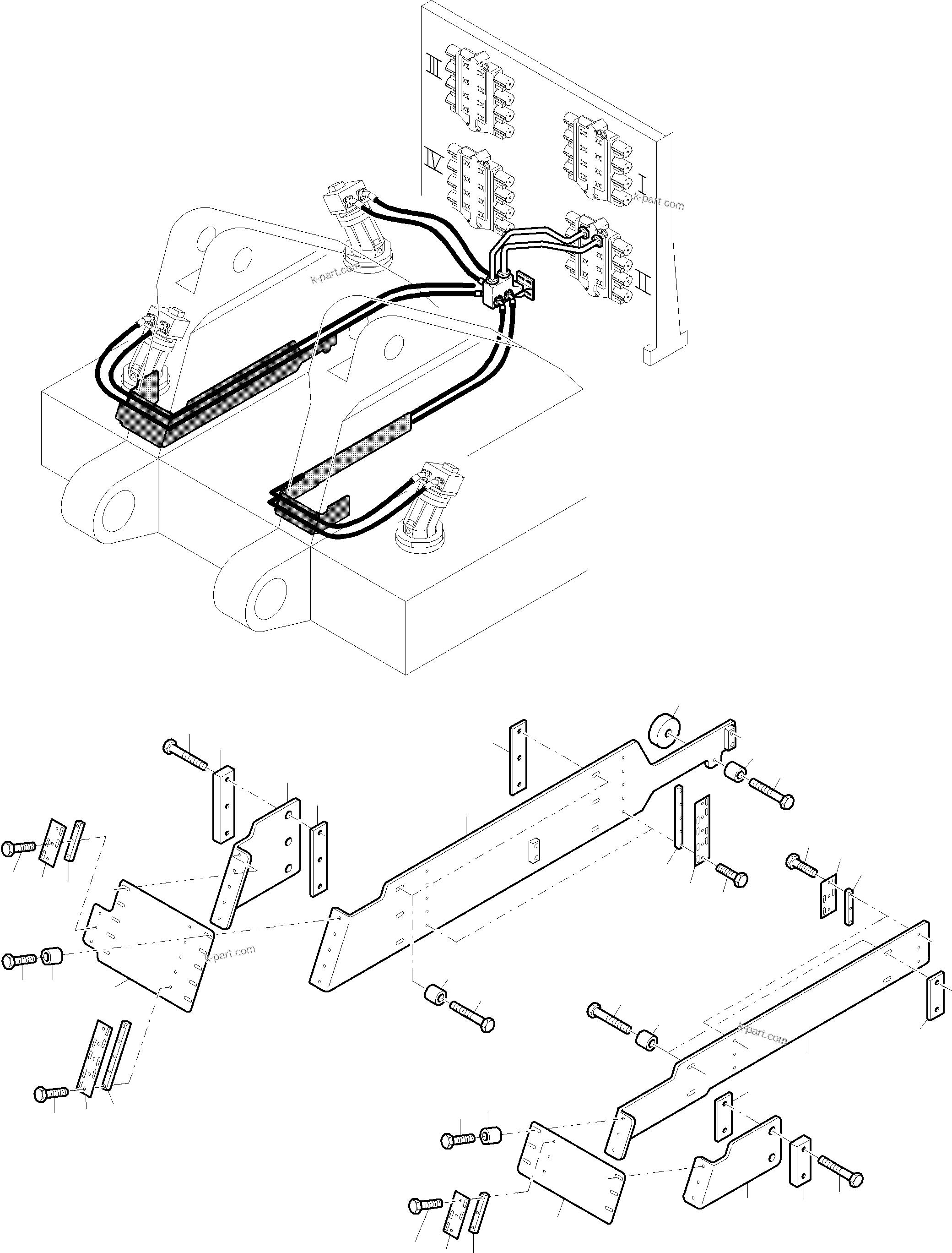 Komatsu parts book diagram for PC8000-6E S/N 12085: PRESSURE LINES - SLEW GEAR