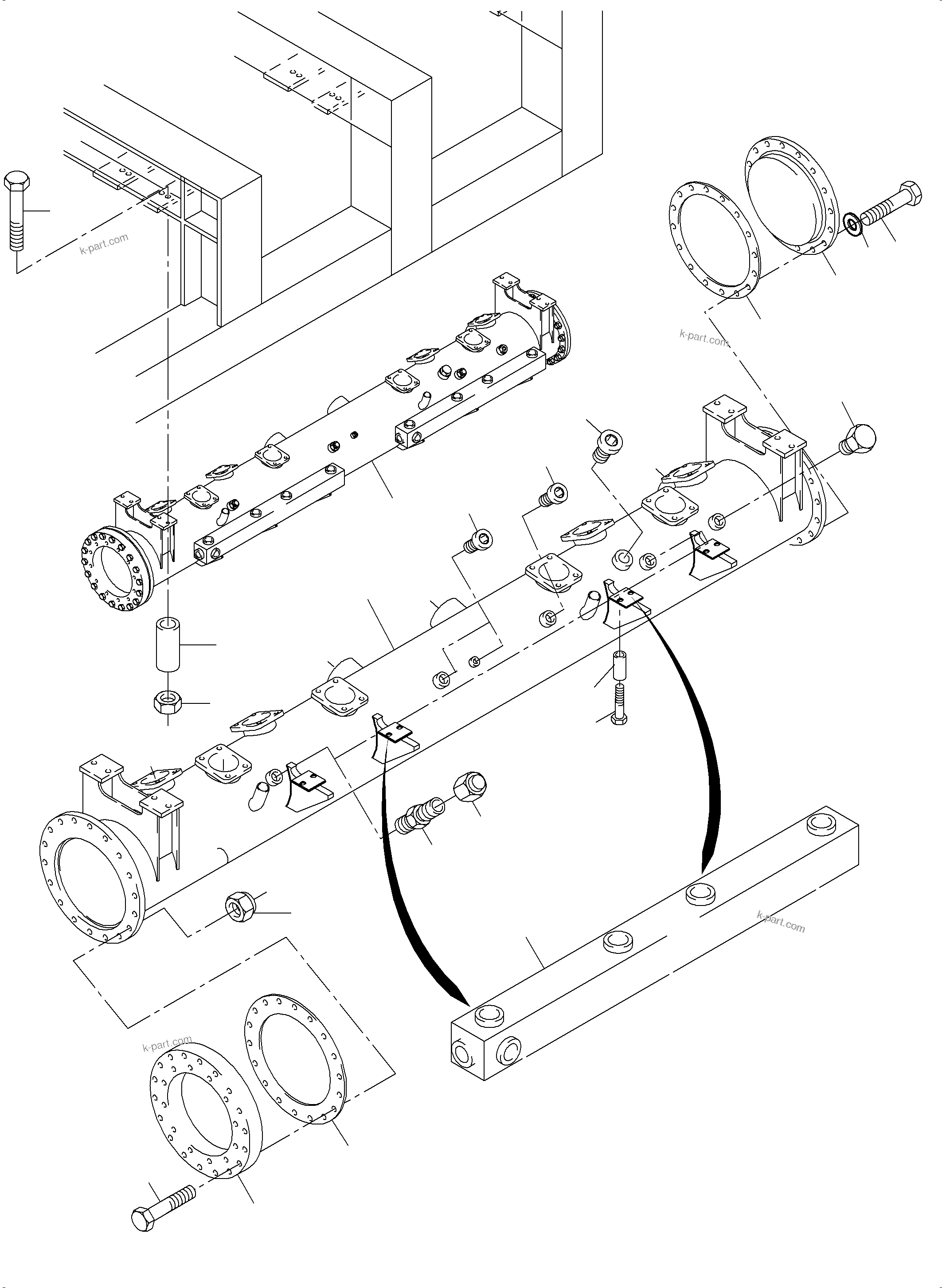 Komatsu parts book diagram for PC8000-6E S/N 12085: SUCTION TANK