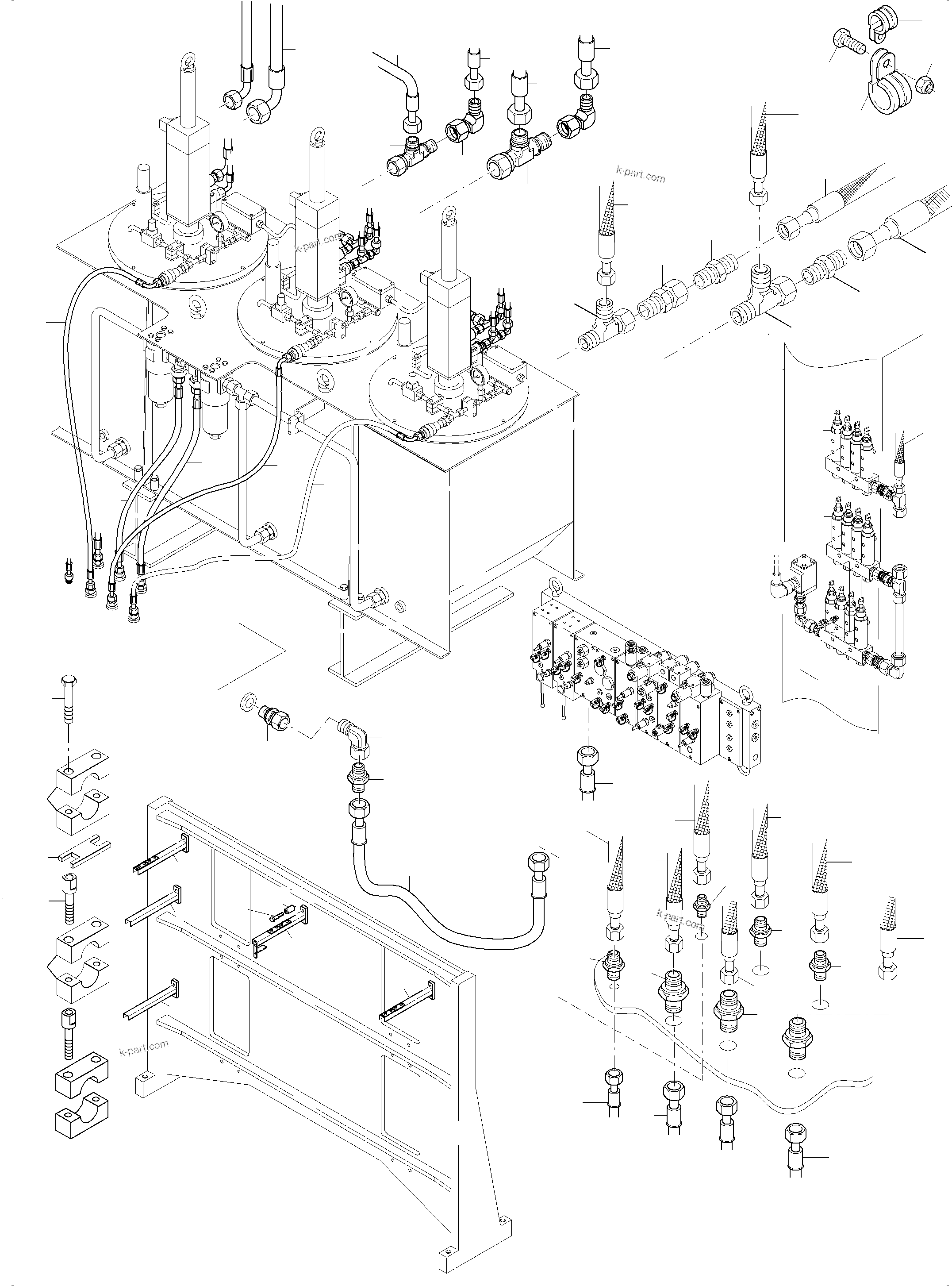 Komatsu parts book diagram for PC8000-6E S/N 12085: LUBE STATION ARR.