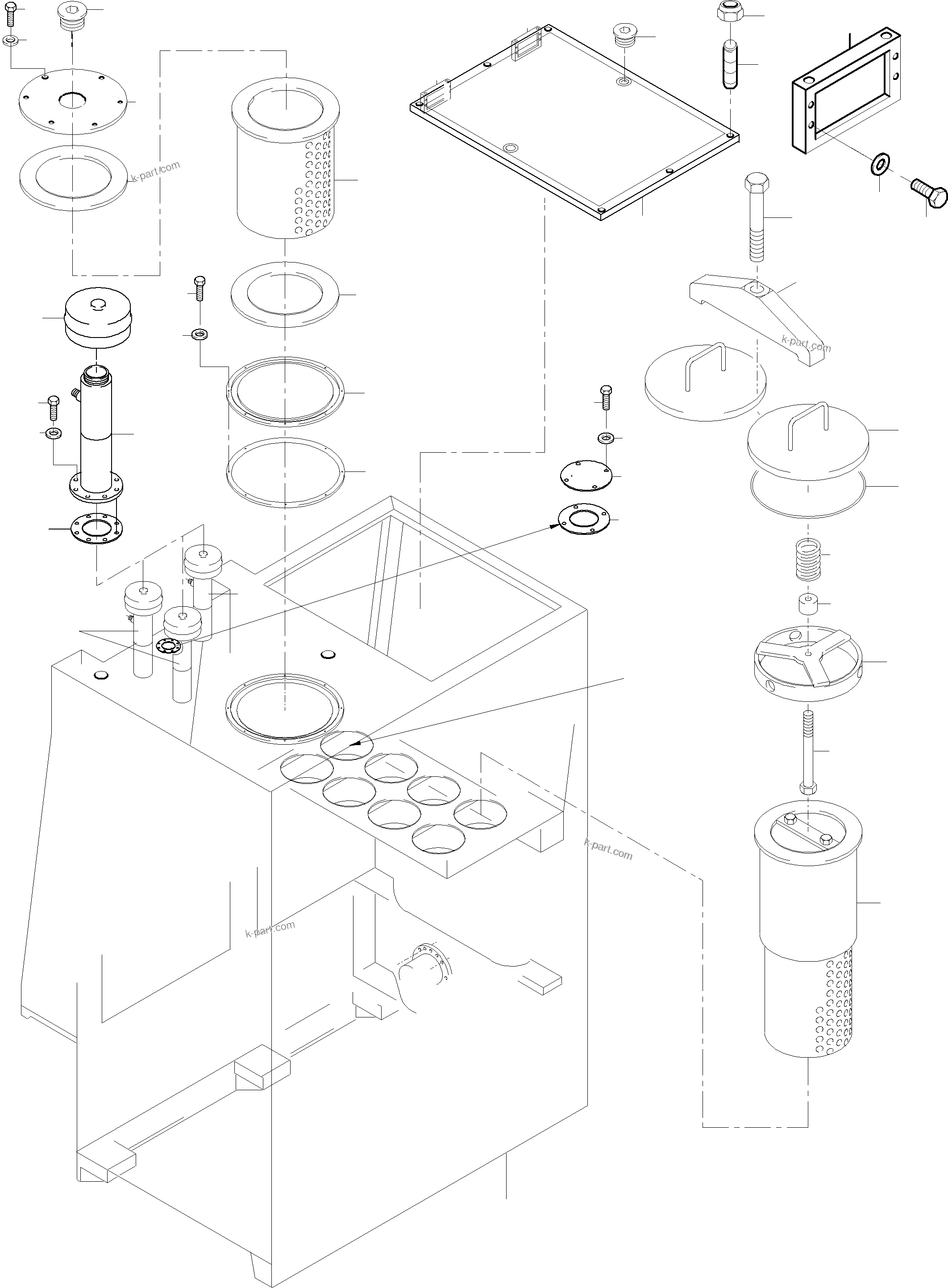Komatsu parts book diagram for PC8000-6E S/N 12085: MAIN OIL TANK