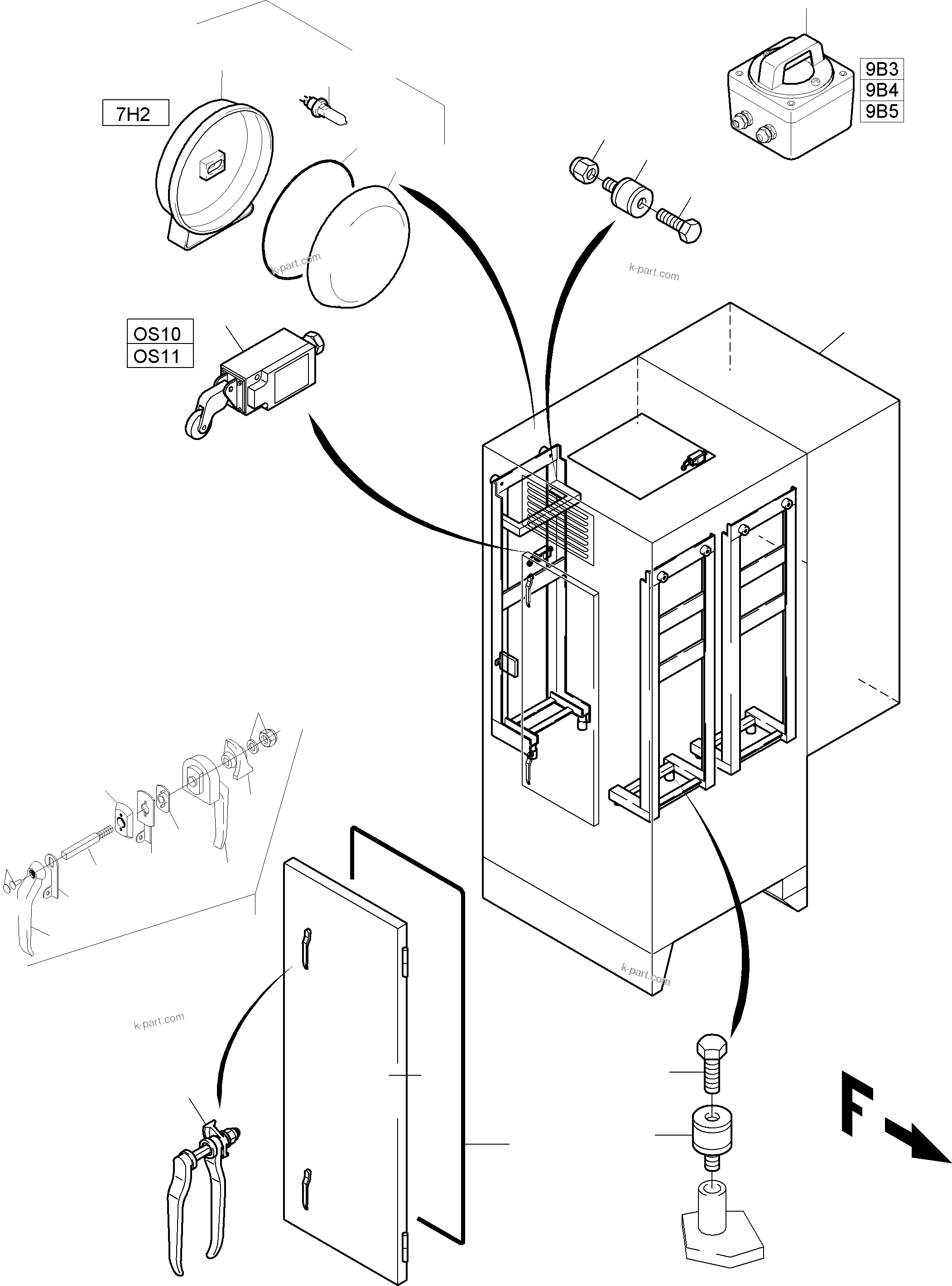 Komatsu parts book diagram for PC8000-6E S/N 12085: SWITCH CABINET