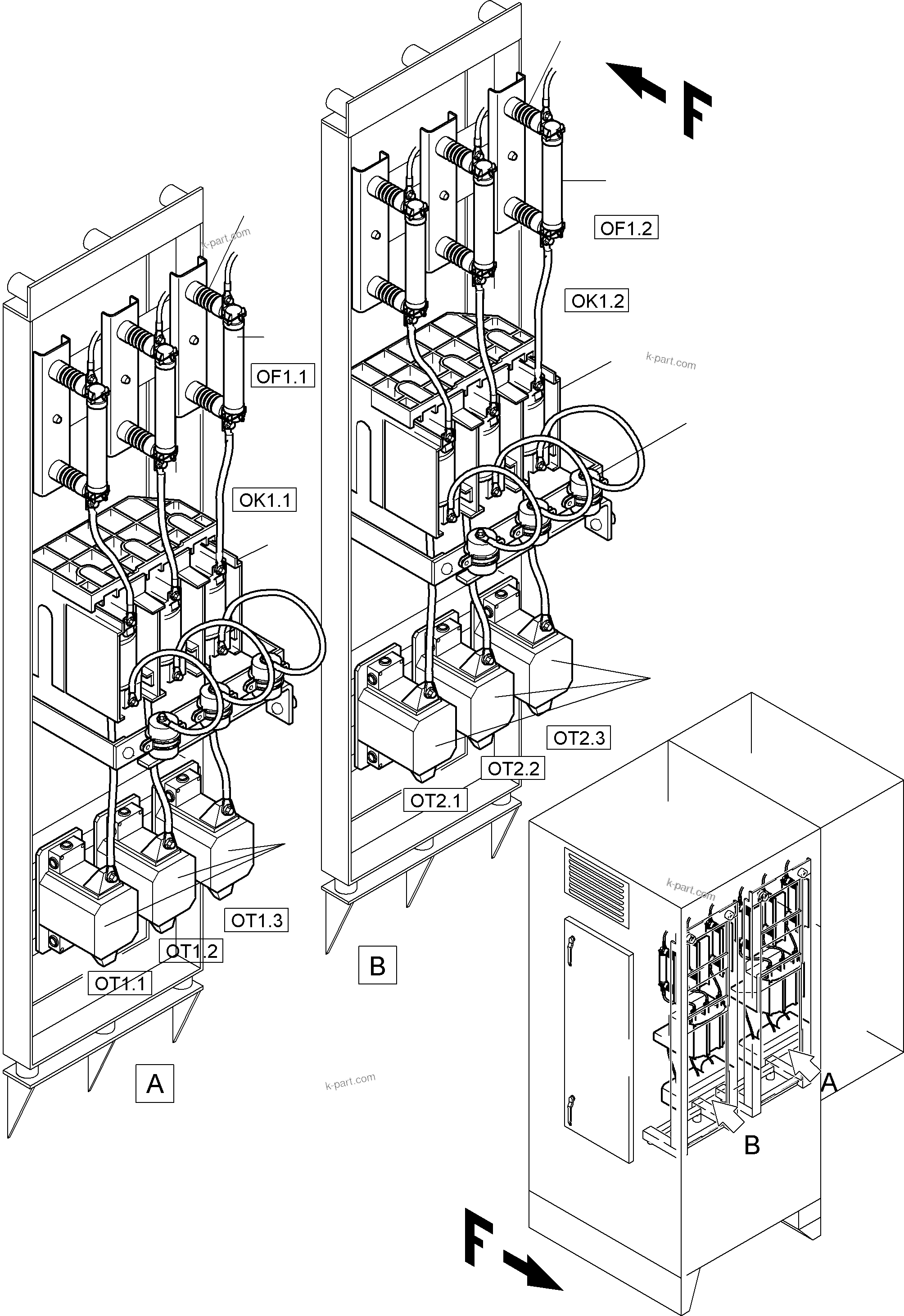 Komatsu parts book diagram for PC8000-6E S/N 12085: SWITCH CABINET
