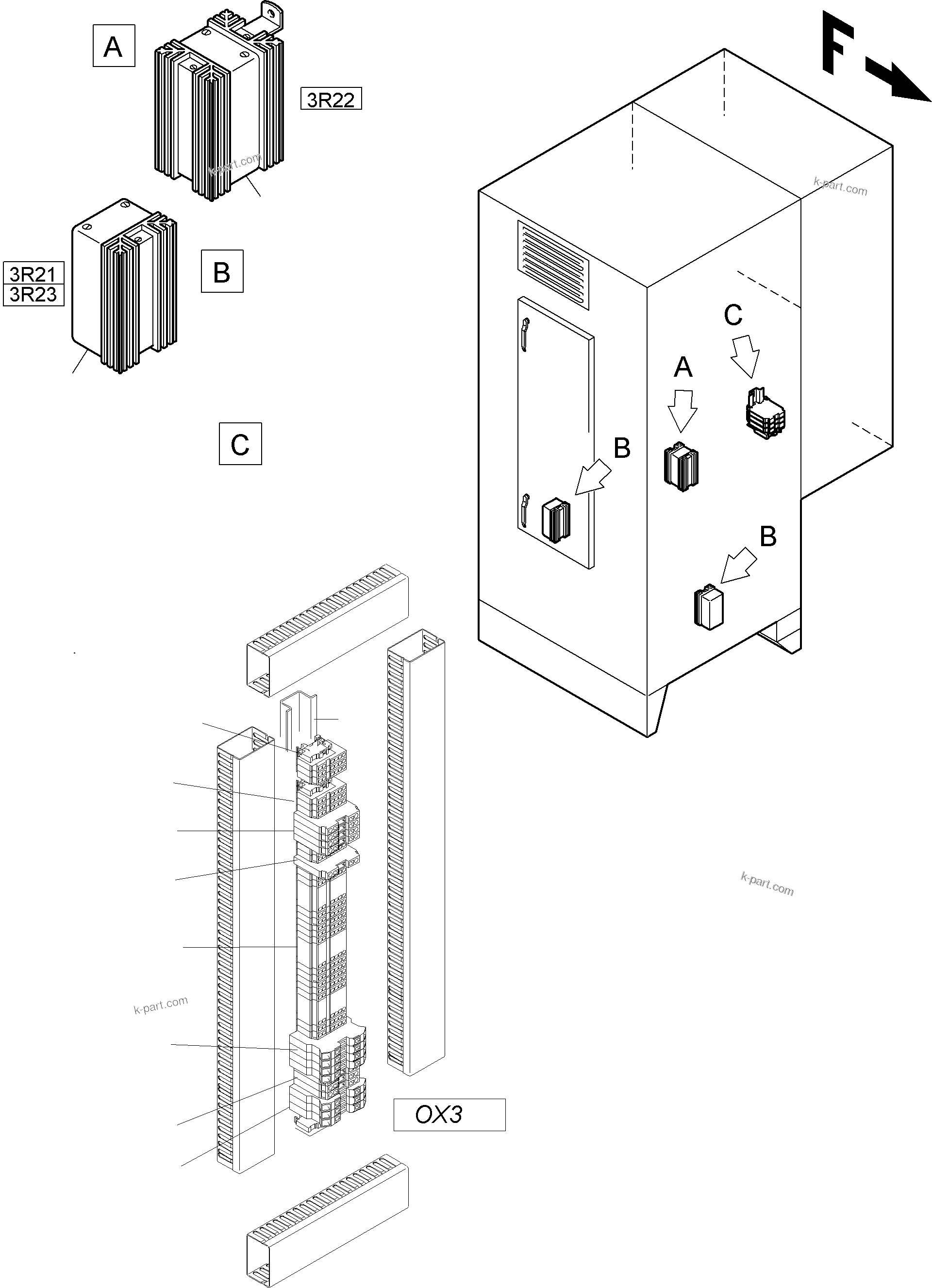 Komatsu parts book diagram for PC8000-6E S/N 12085: SWITCH CABINET