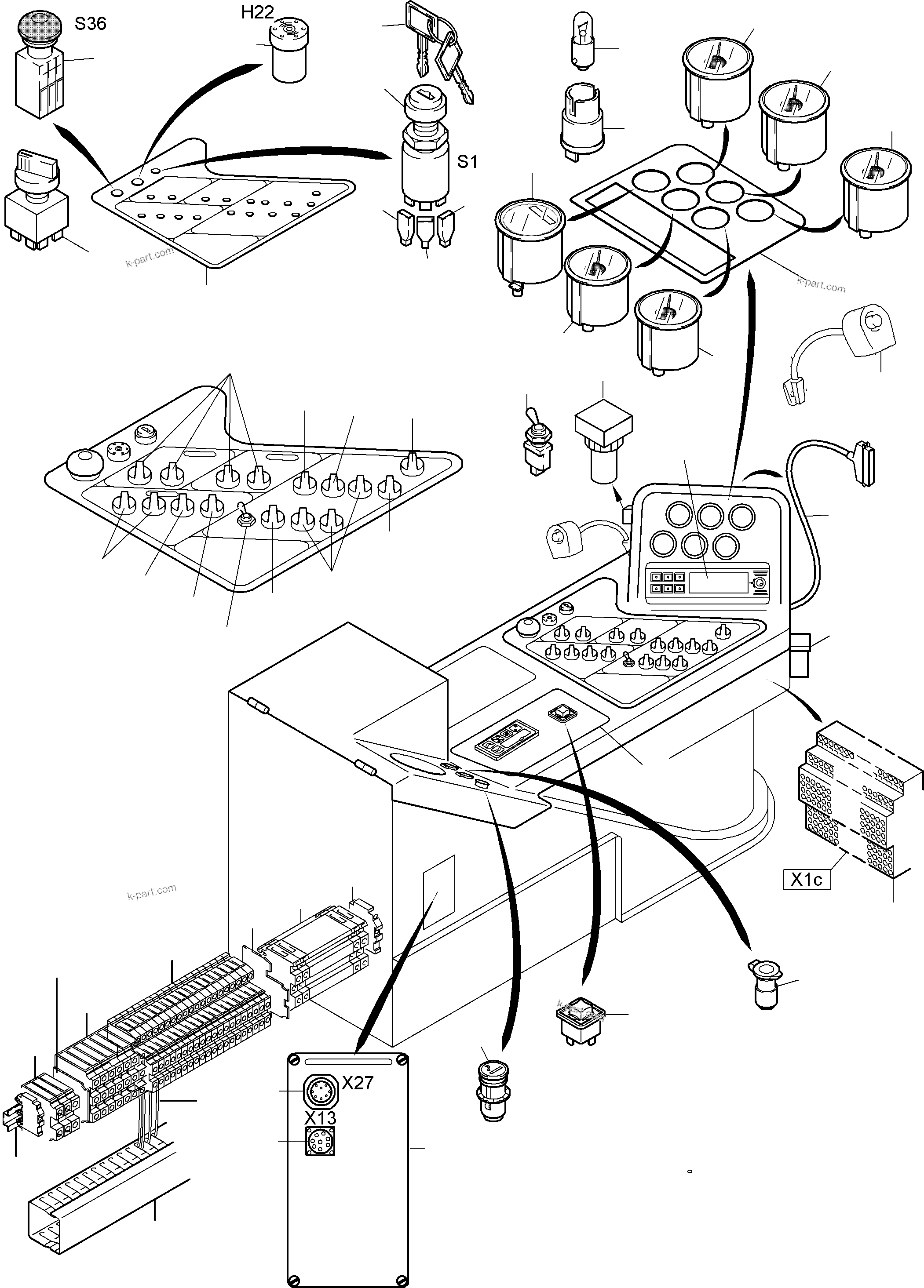 Komatsu parts book diagram for PC8000-6E S/N 12085: OPERATION PANEL