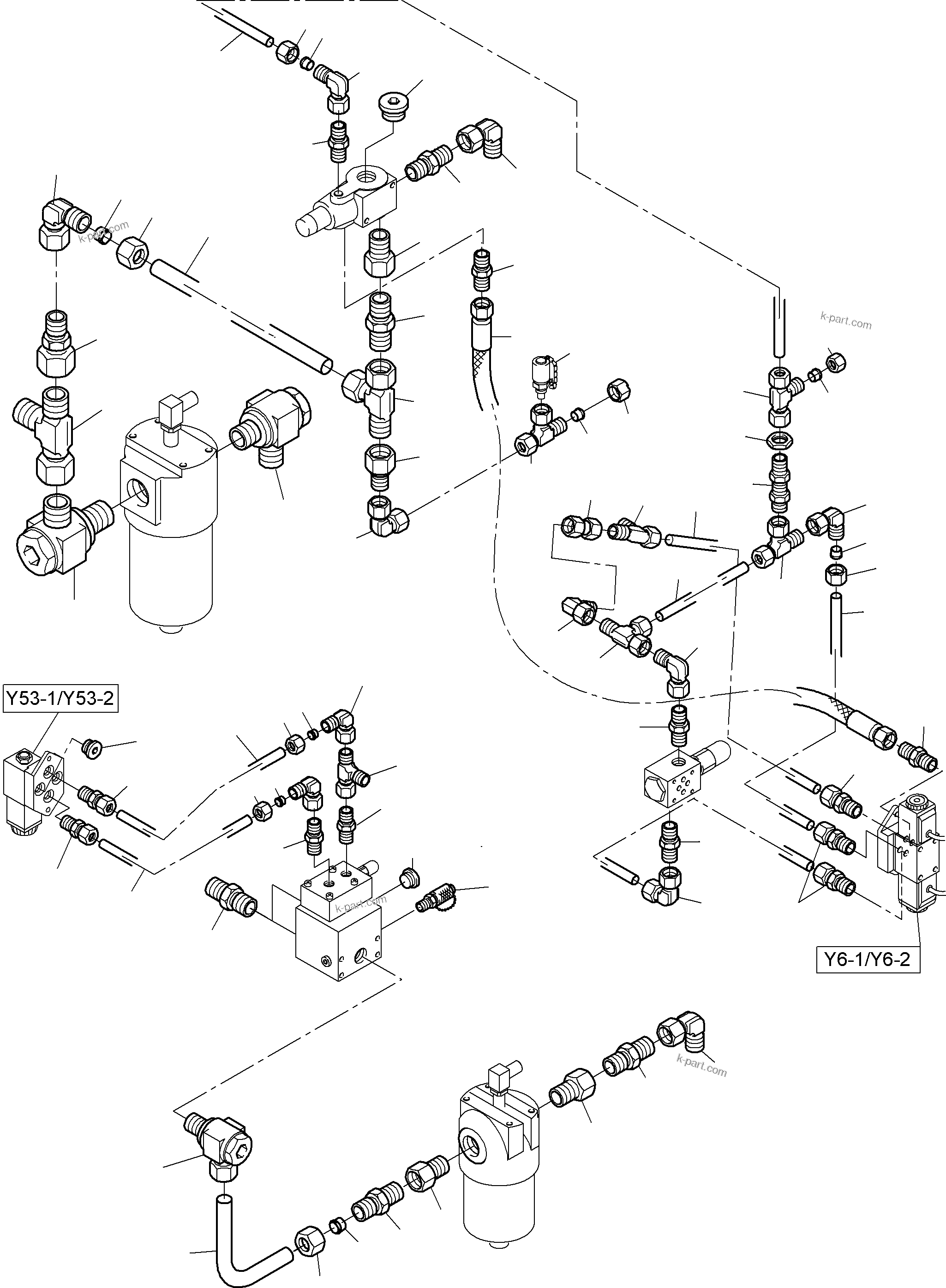 Komatsu parts book diagram for PC8000-6E S/N 12085: PIPING - CONTROL- AND FILTER PLATE, PDG
