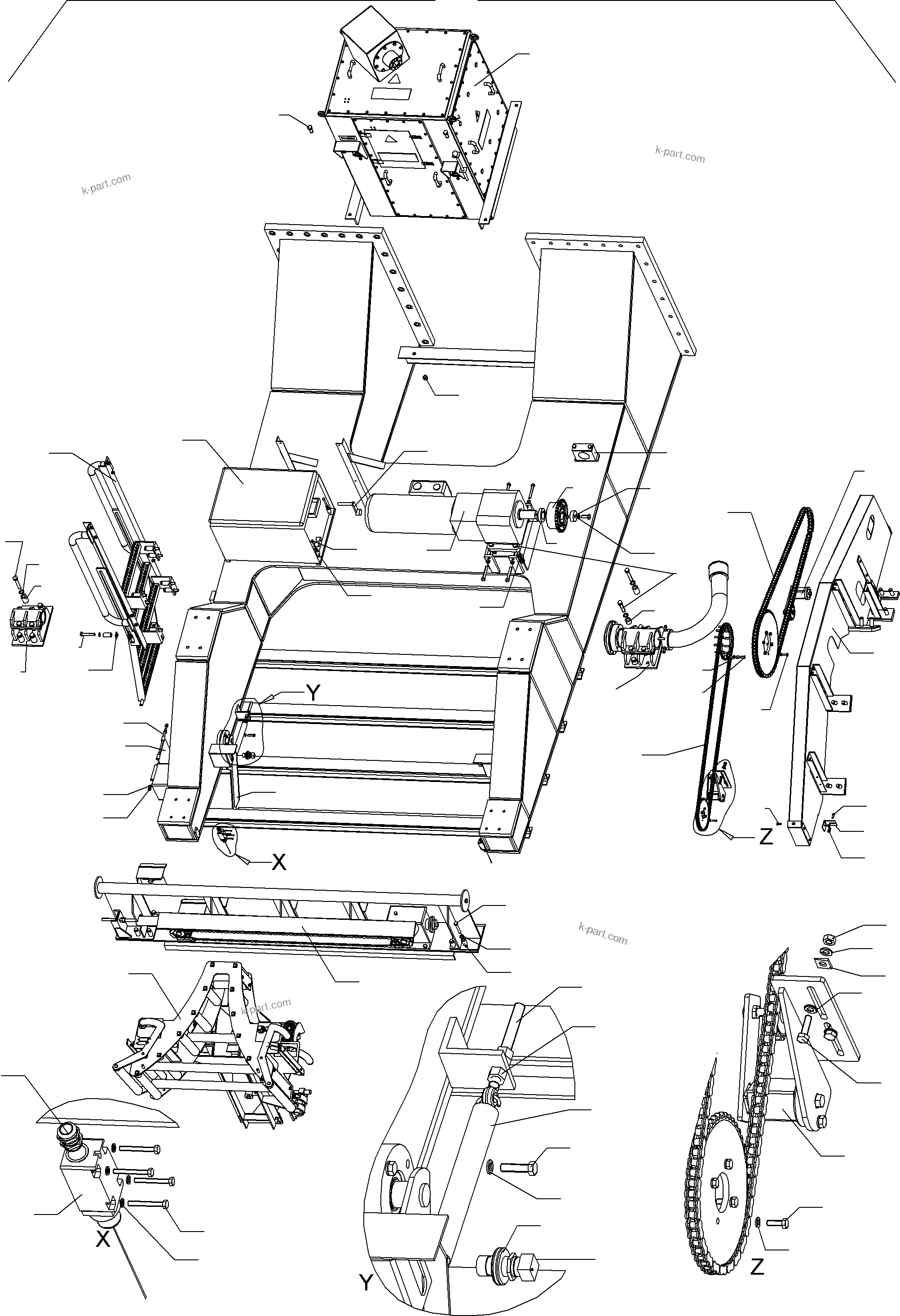 Komatsu parts book diagram for PC8000-6E S/N 12085: CABLE DRUM