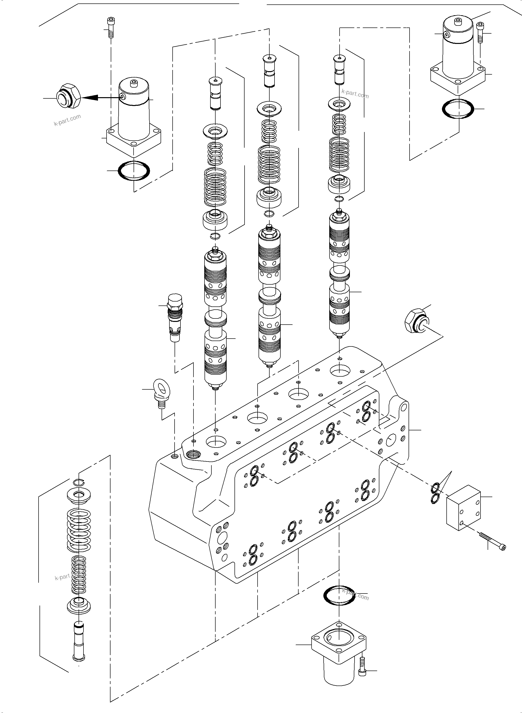 Komatsu parts book diagram for PC8000-6E S/N 12087: CONTROL BLOCK