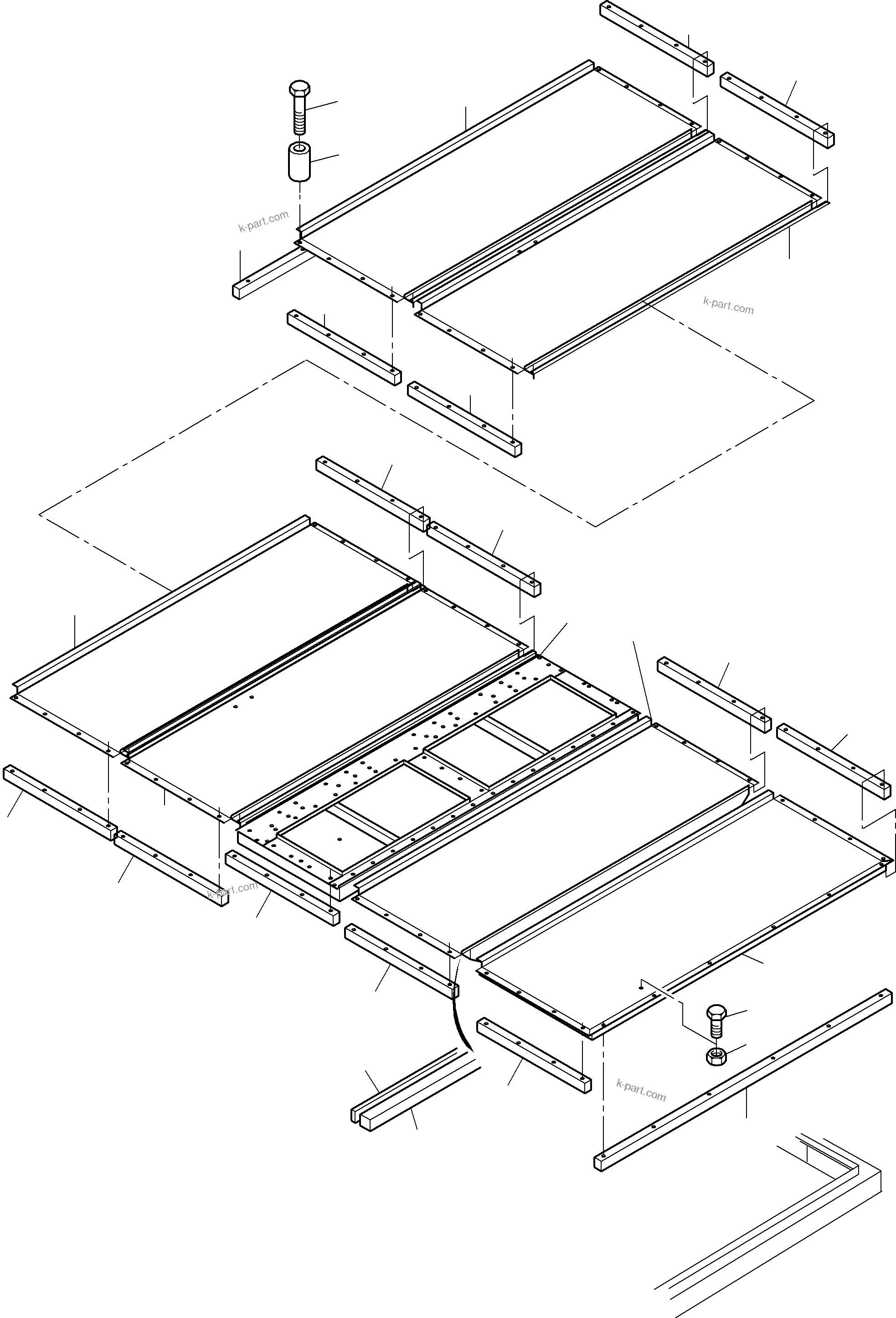 Komatsu parts book diagram for PC8000-6E S/N 12087: ENGINE HOUSING ROOF