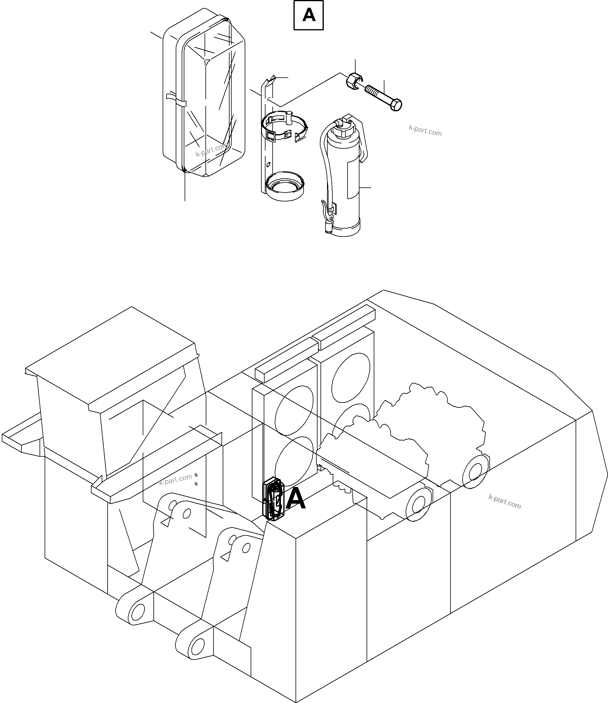 Komatsu parts book diagram for PC8000-6E S/N 12087: INSTALLATION FIRE EXTINGISHER