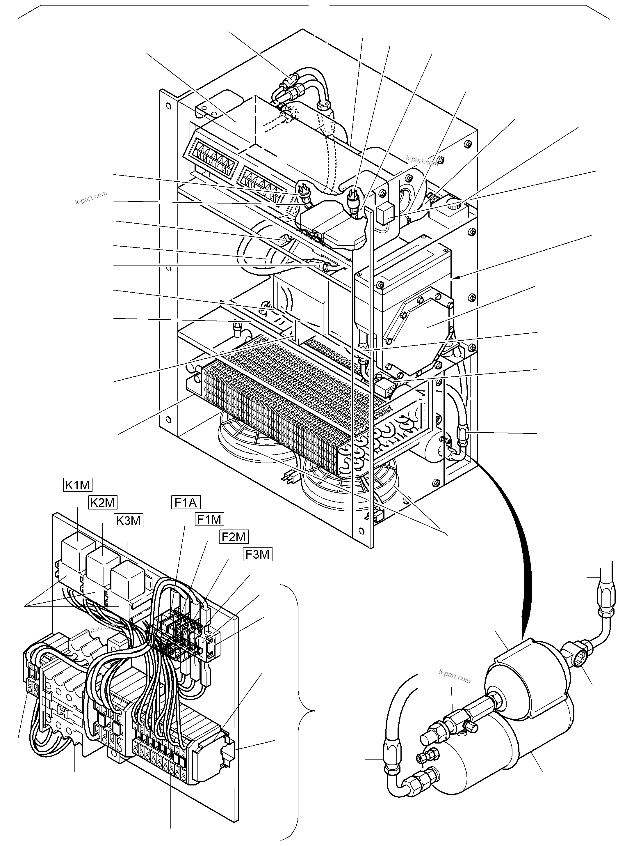 Komatsu parts book diagram for PC8000-6E S/N 12087: COMPACT AIR CONDITIONING EQUIPMENT