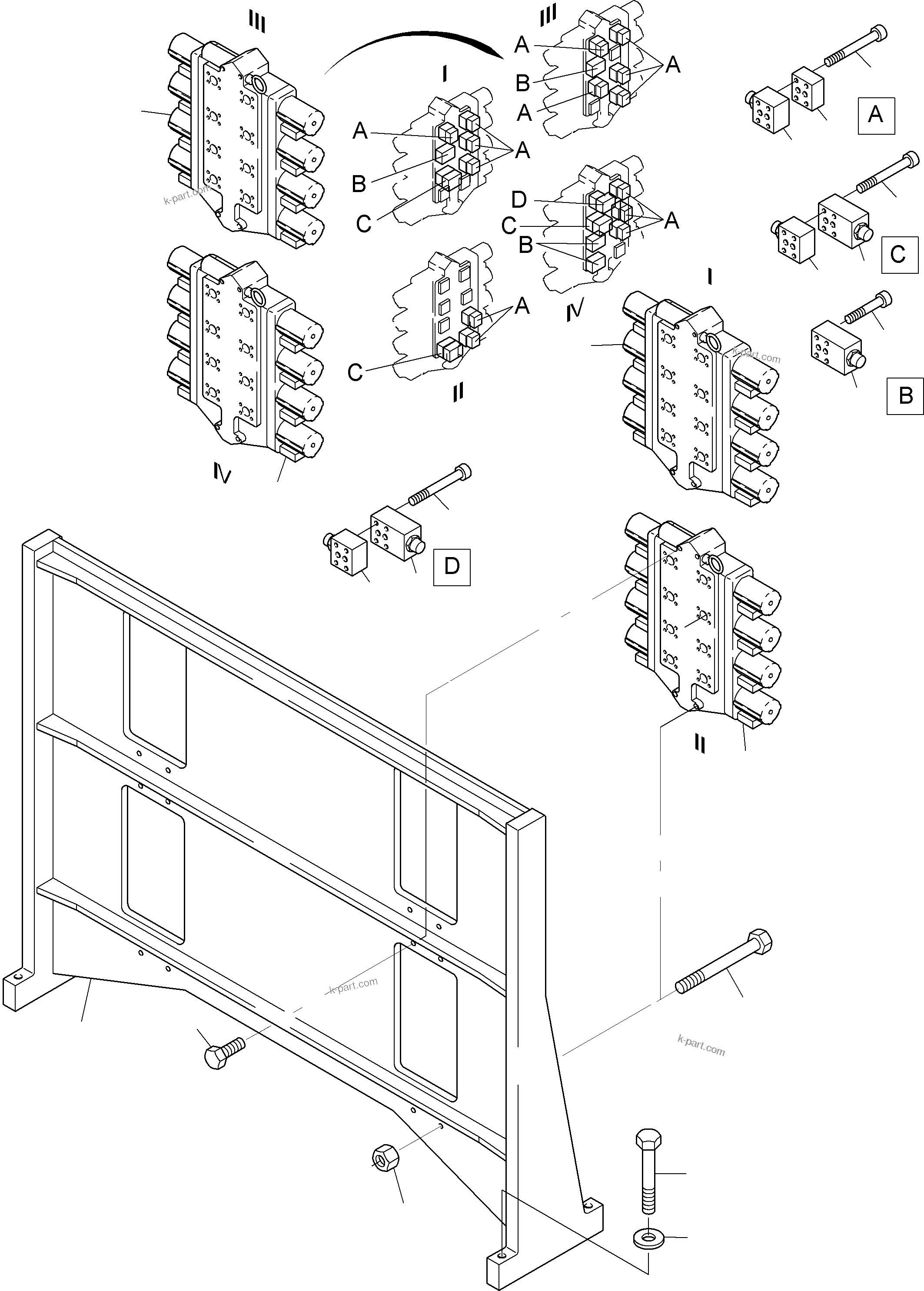 Komatsu parts book diagram for PC8000-6E S/N 12087: CONTROL BLOCKS ARR.-KLS