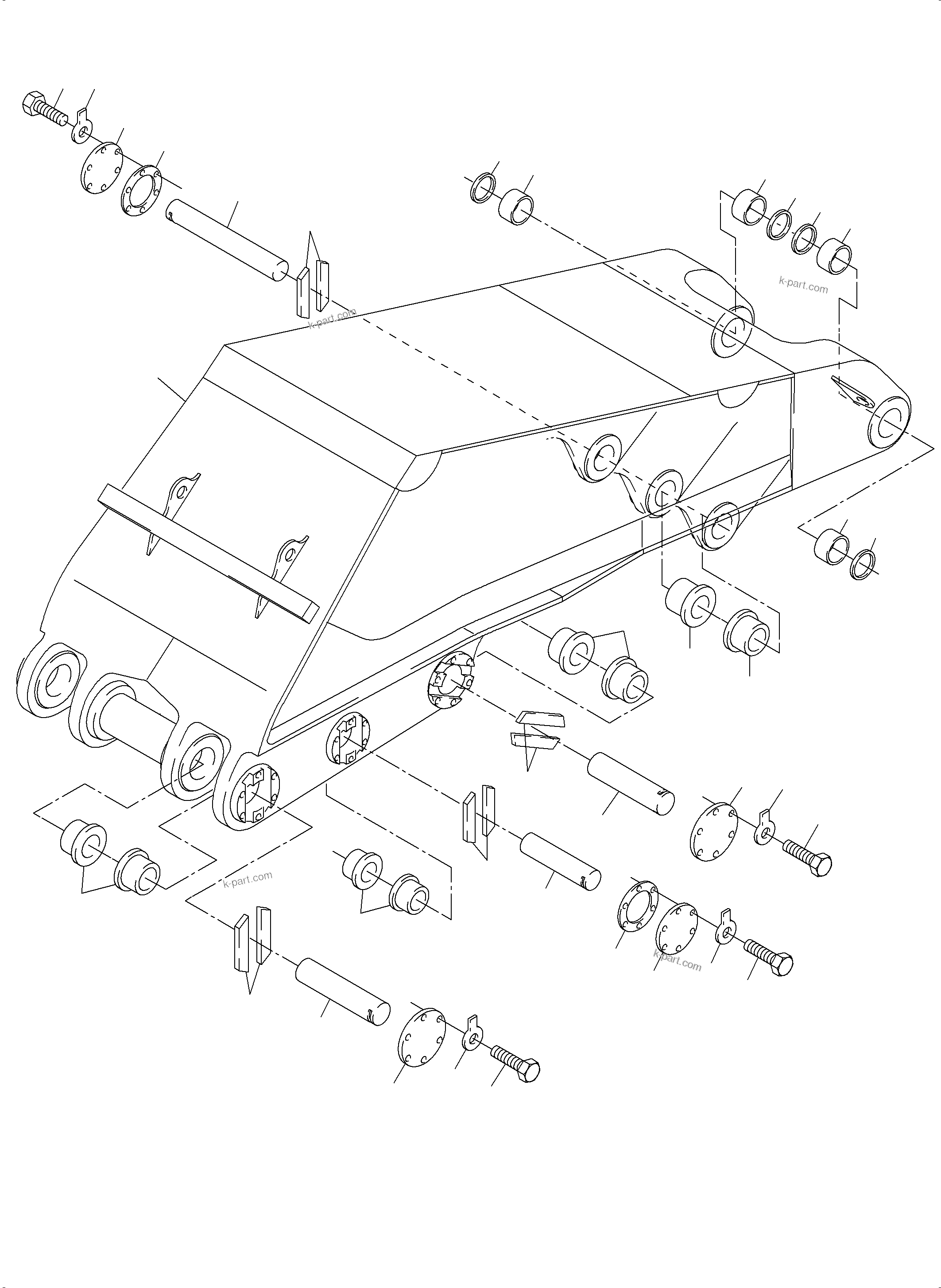 Komatsu parts book diagram for PC8000-6E S/N 12087: BOOM 8.15 M