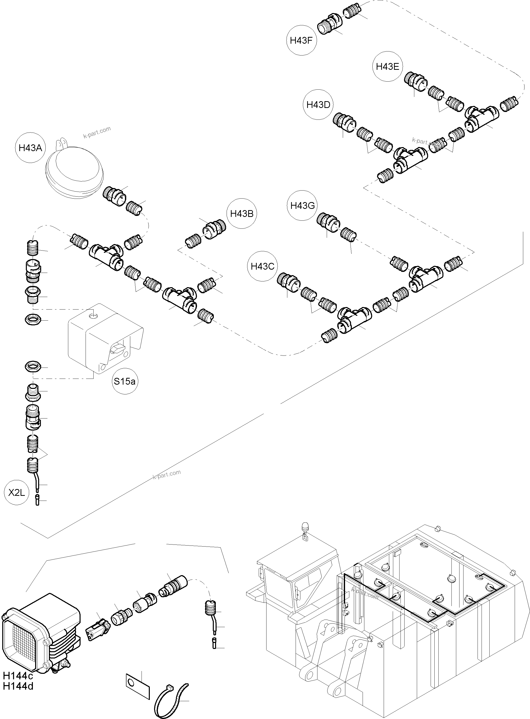 Komatsu parts book diagram for PC8000-6E S/N 12087: LIGHTING EQUIPMENT